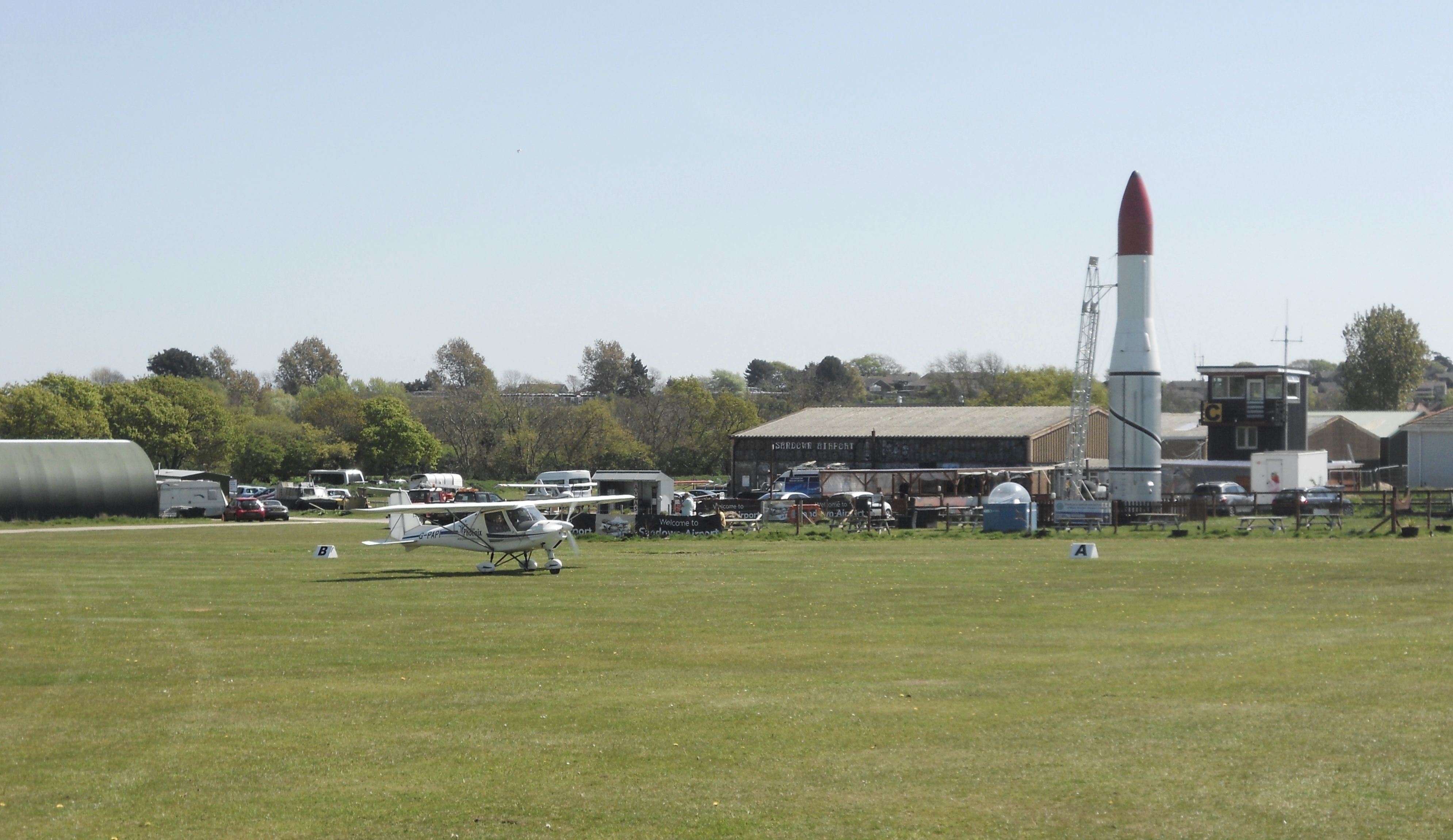 A panoramic view of Sandown Airport.
