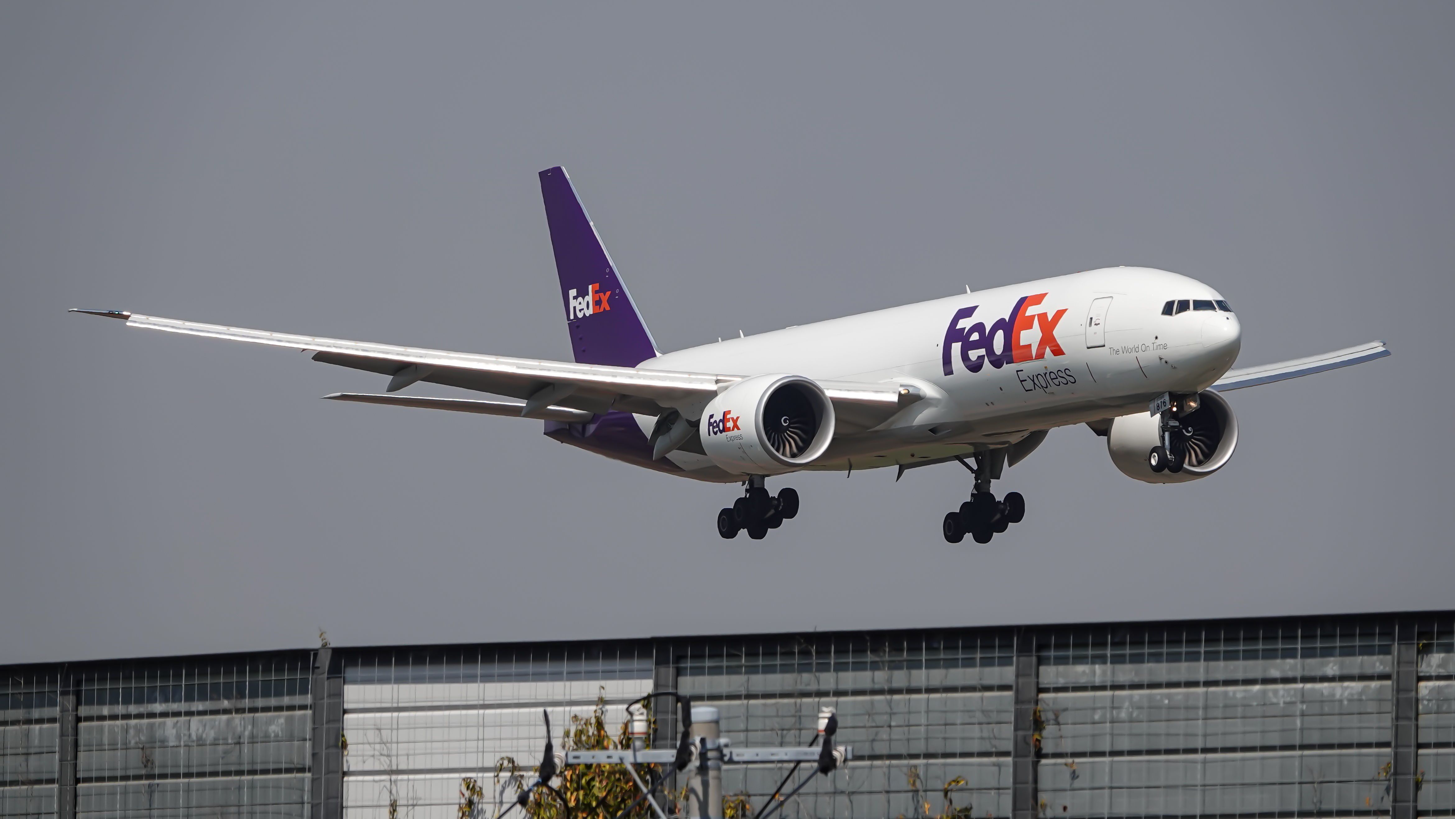 FedEx Boeing 777F N876FD landing at Narita Airport in Tokyo.