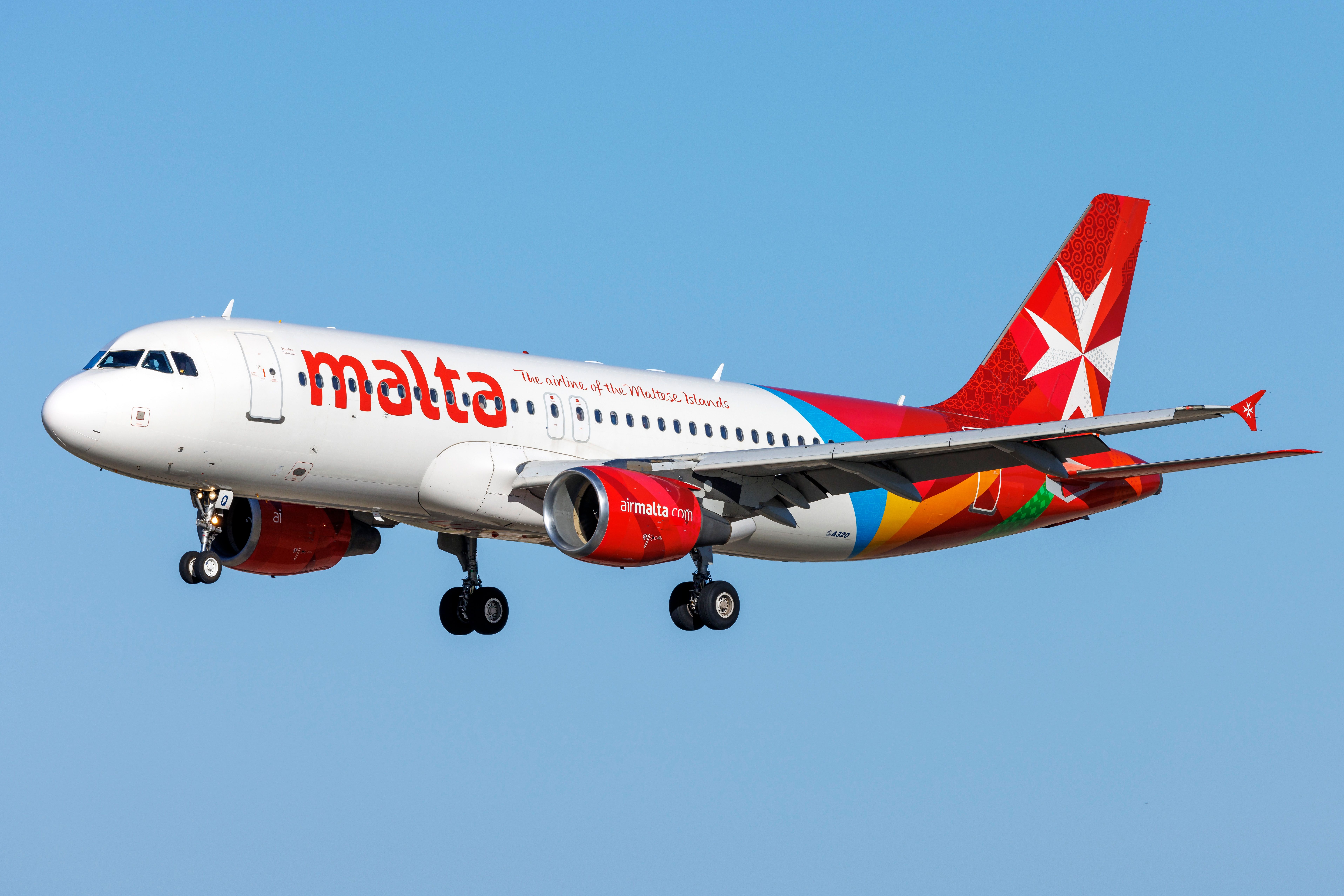 Air Malta Airbus A320-214 landing at Malta Airport