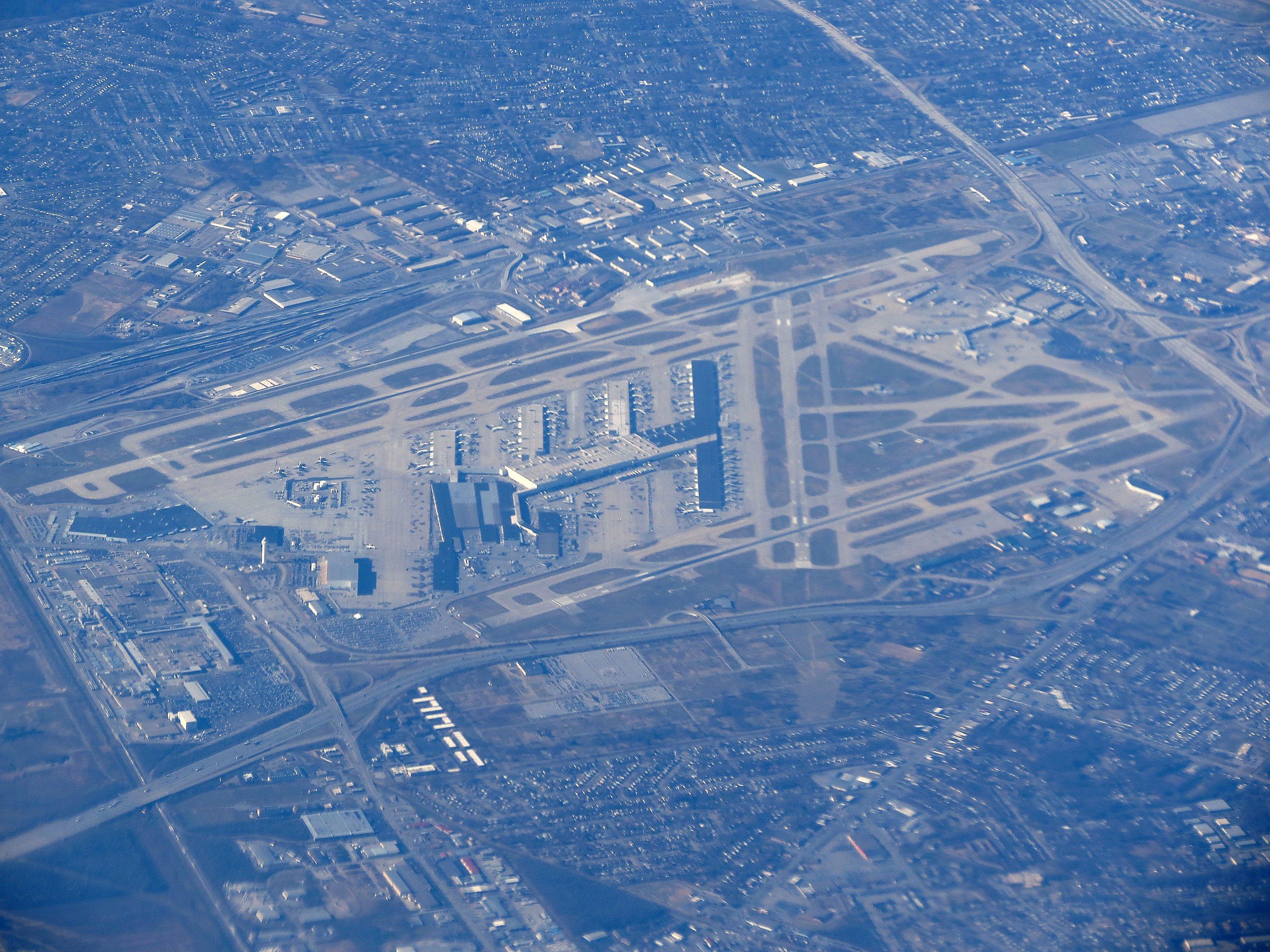 An aerial view of Louisville International Airport.