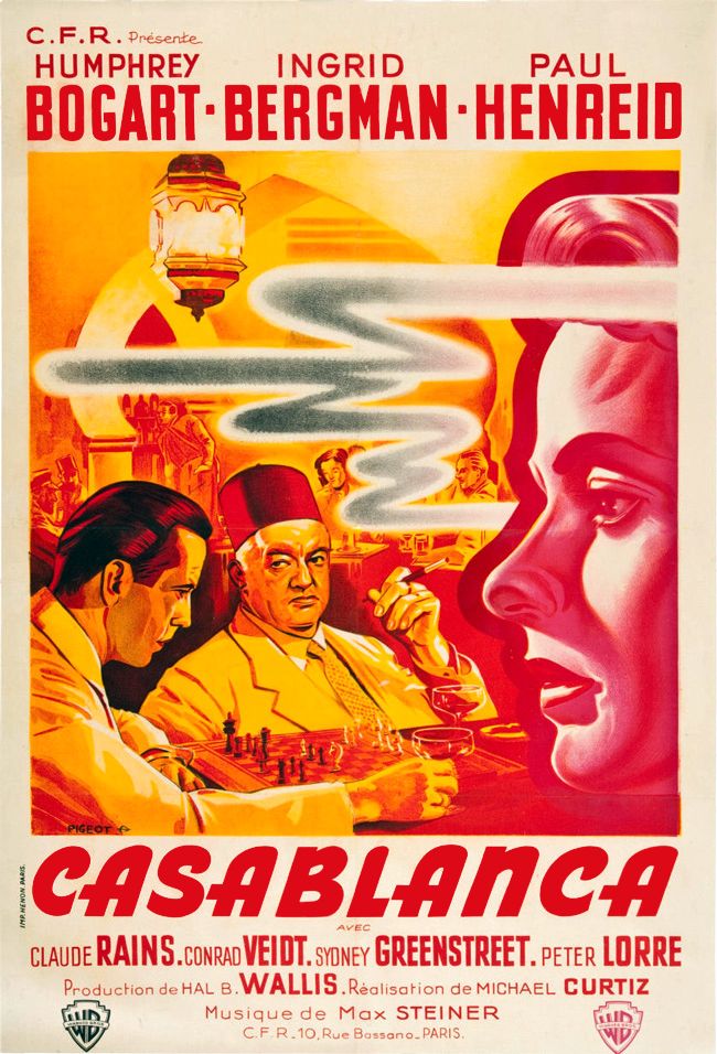 A poster for the movie titled Casablanca.