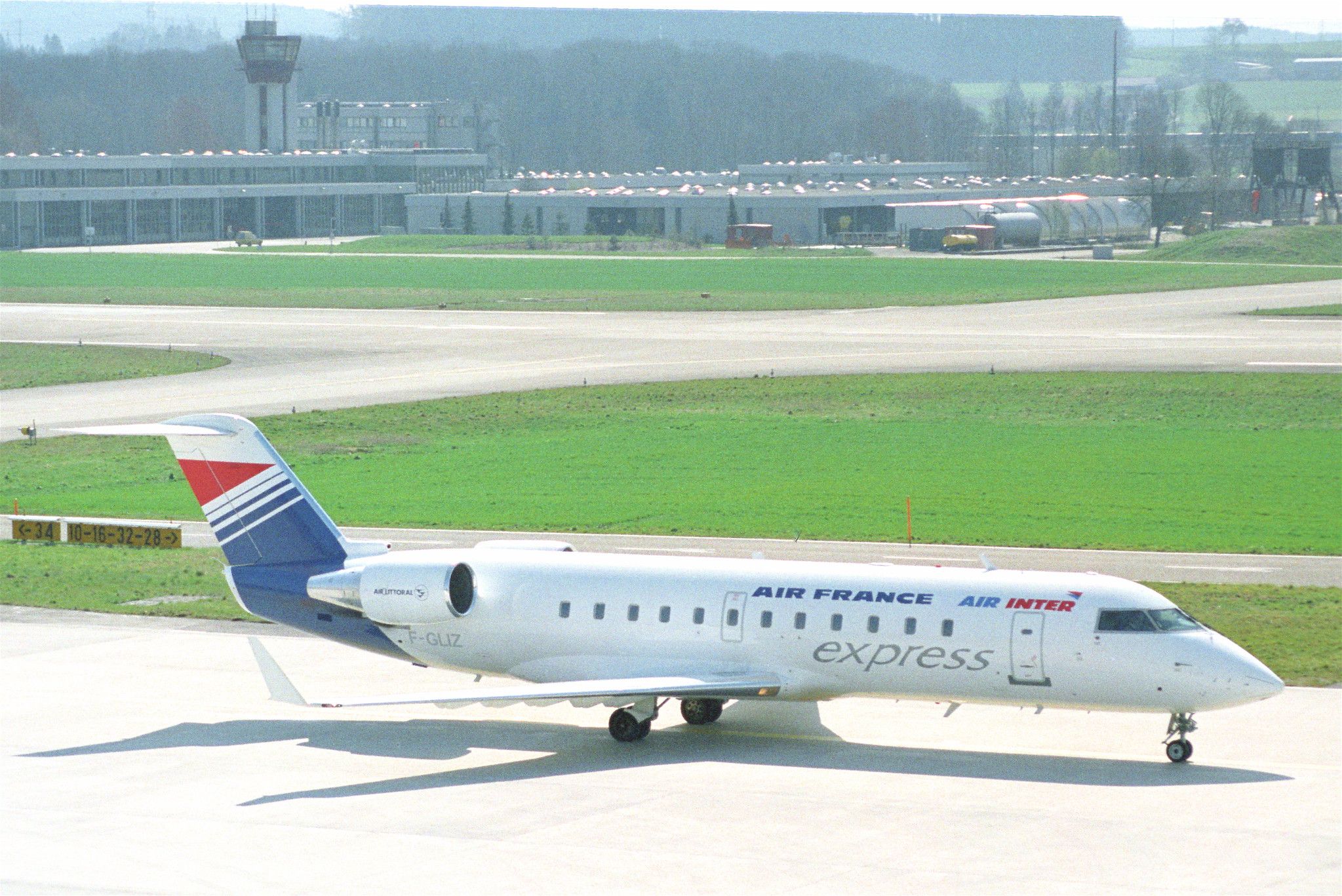 An Air France CRJ100 on the taxiway.