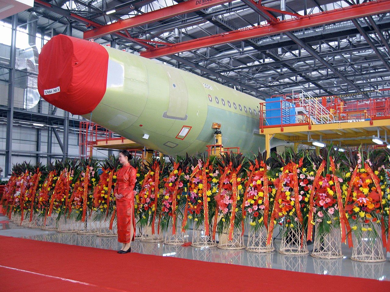 An Airbus being produced at the Tianjin line.