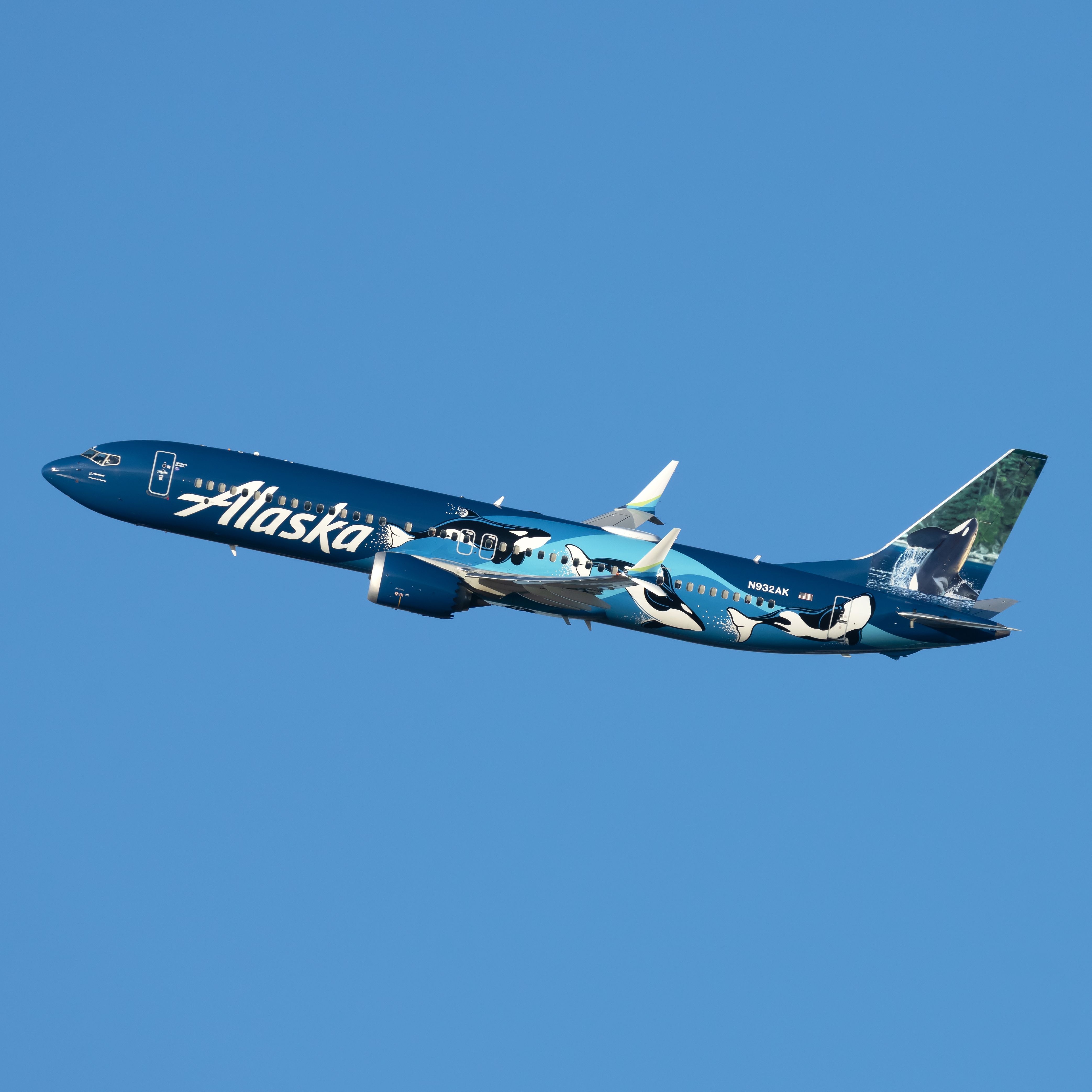 Alaska Airlines Boeing 737-MAX-9 Orca livery