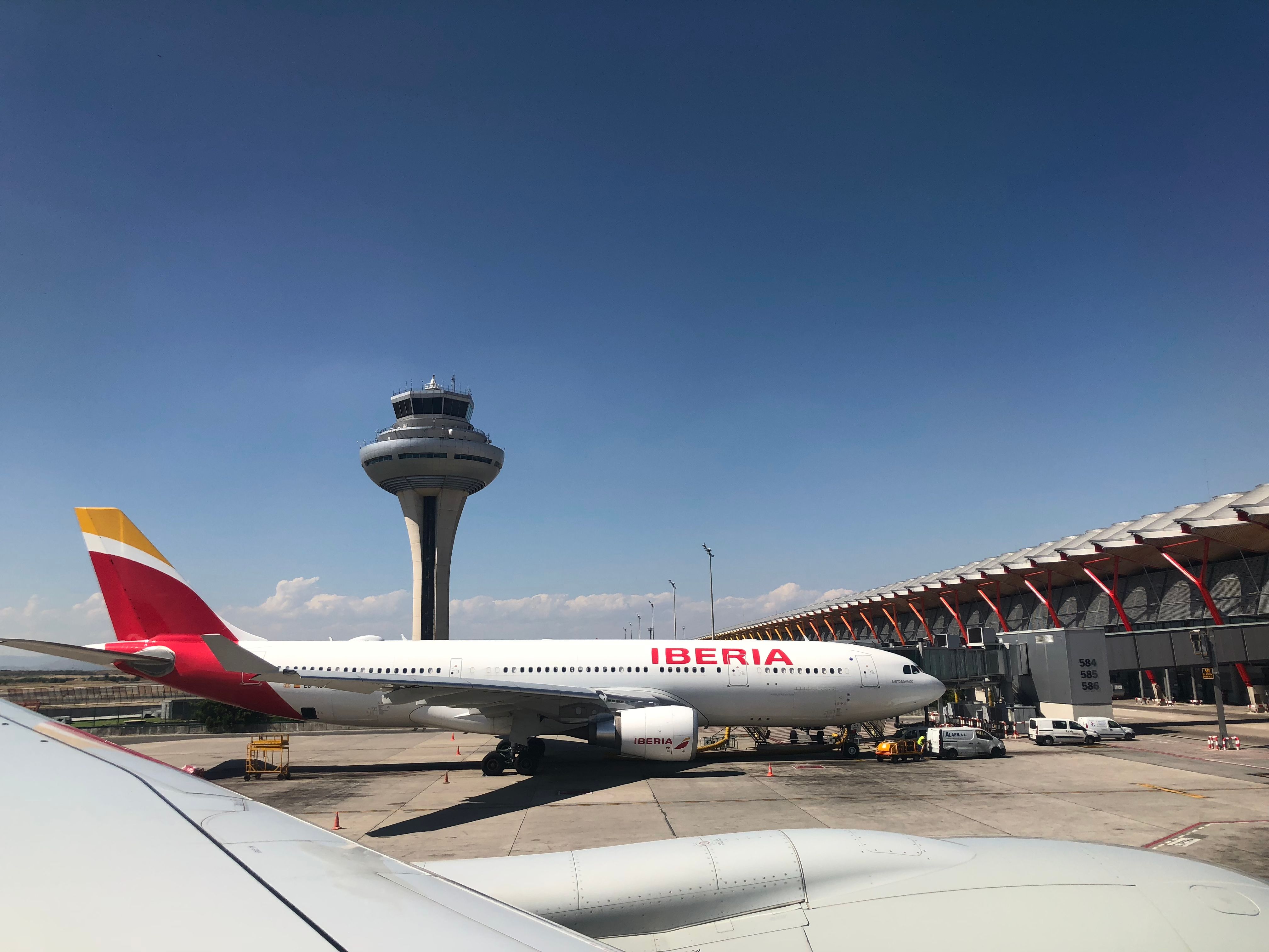 An Iberia plane in Madrid Barajas 