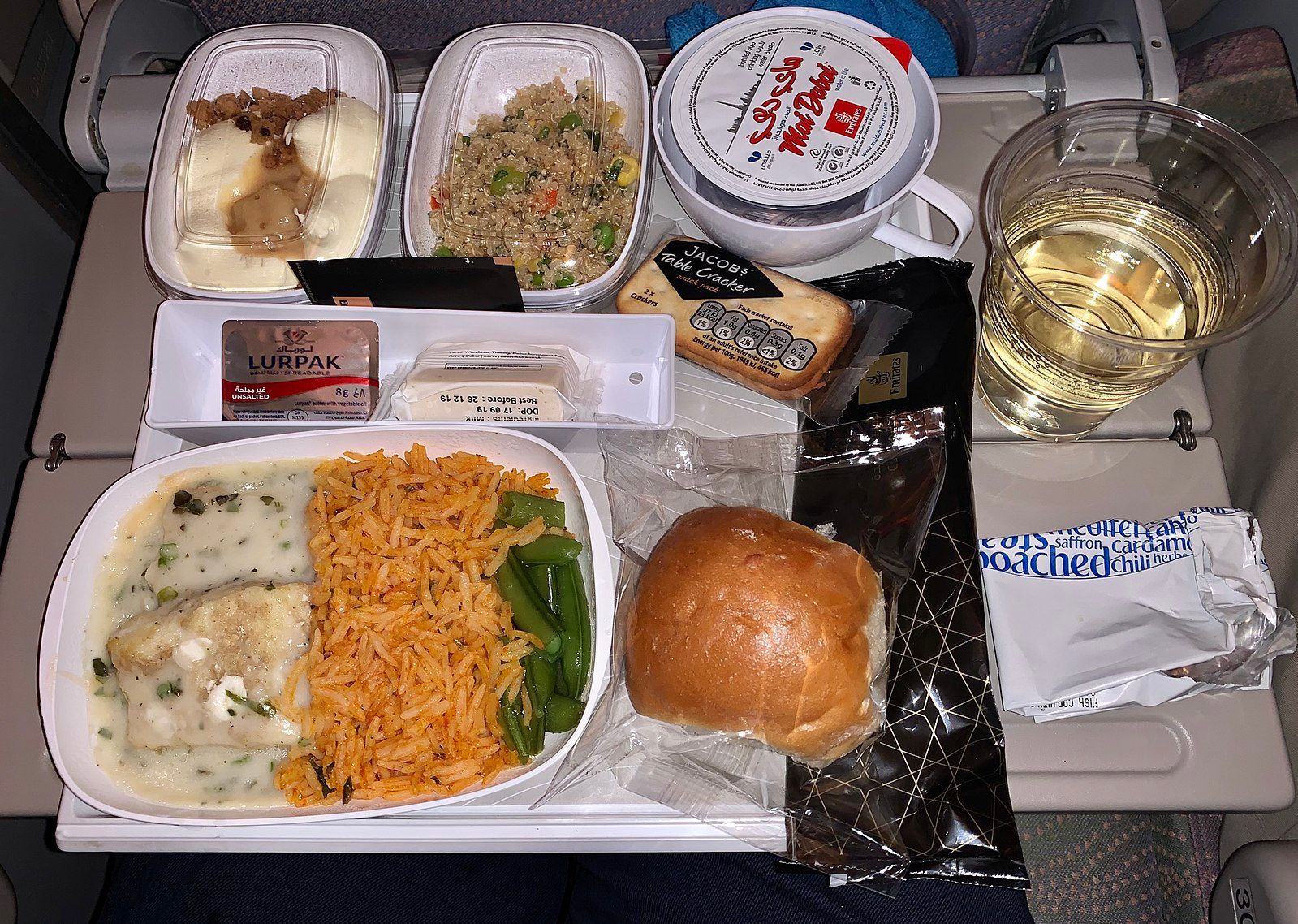 An fEmirates economy class meal.