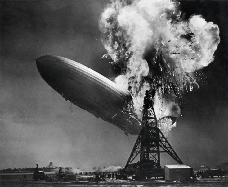 A photo of the Hindenburg disaster.