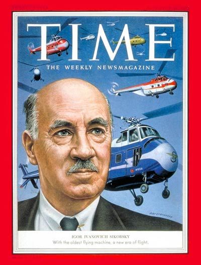 Igor Sikorsky on the front of TIME magazine's cover in 1953.