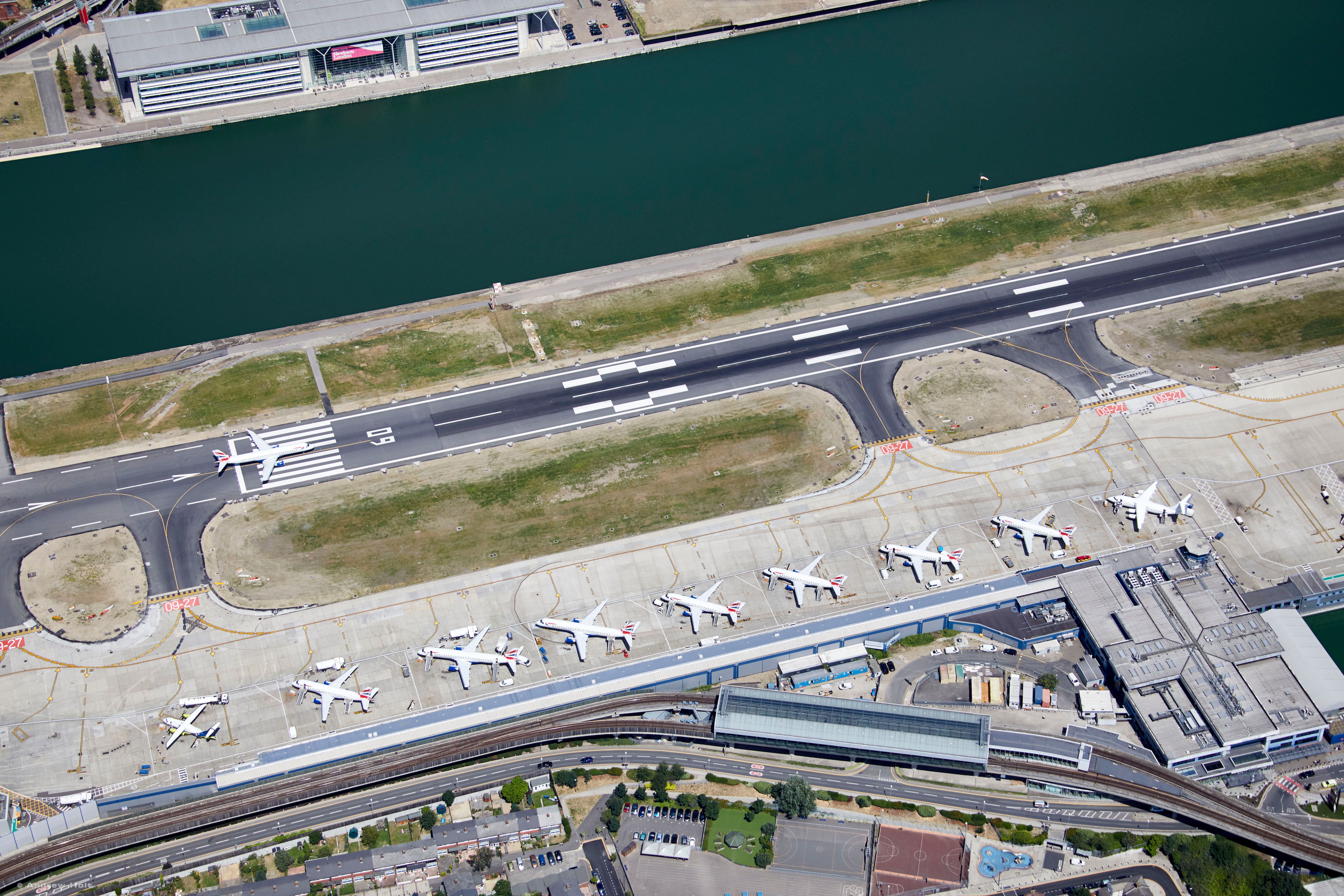 An Aerial View of London City Airport.