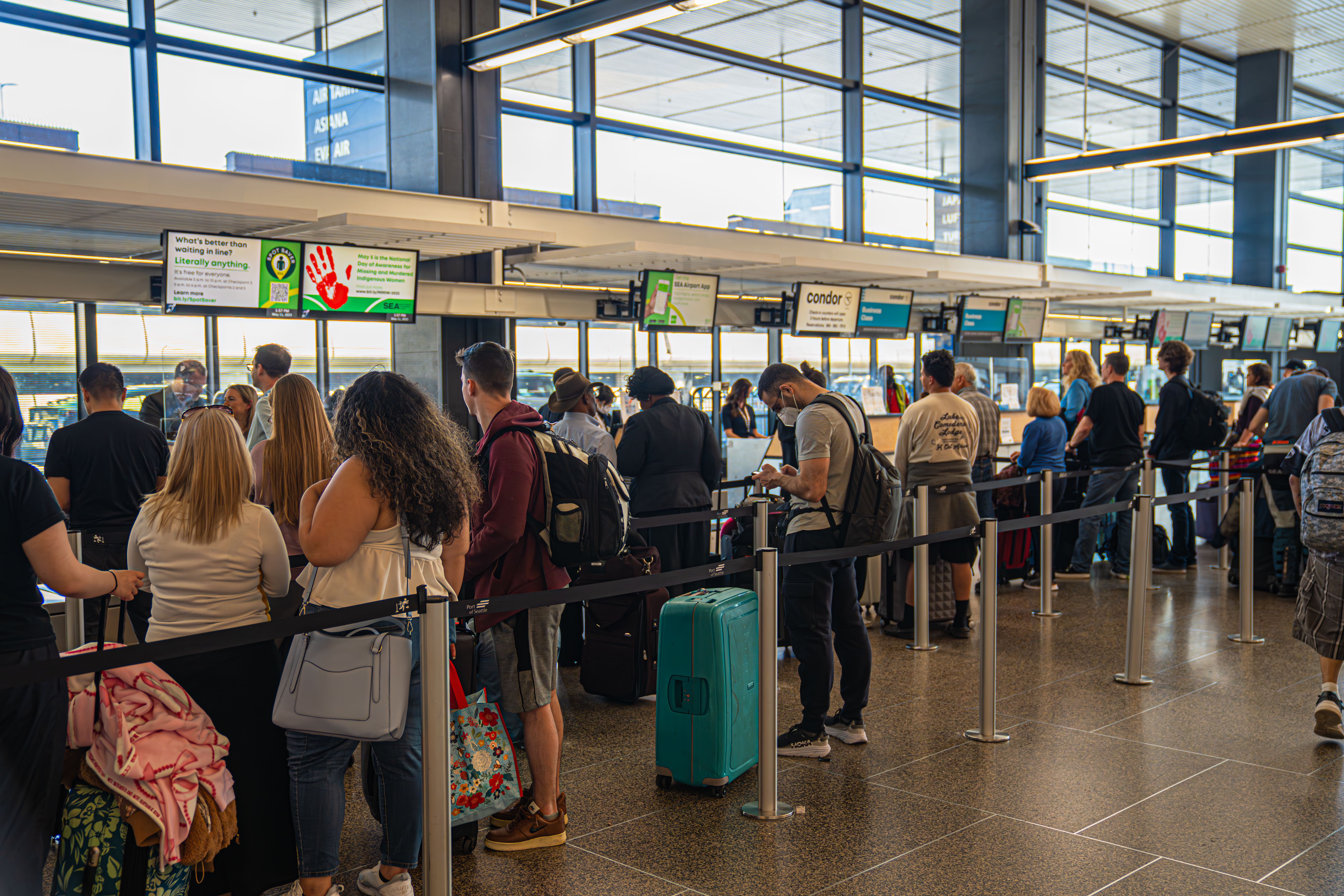 Condor check in desk at SEA