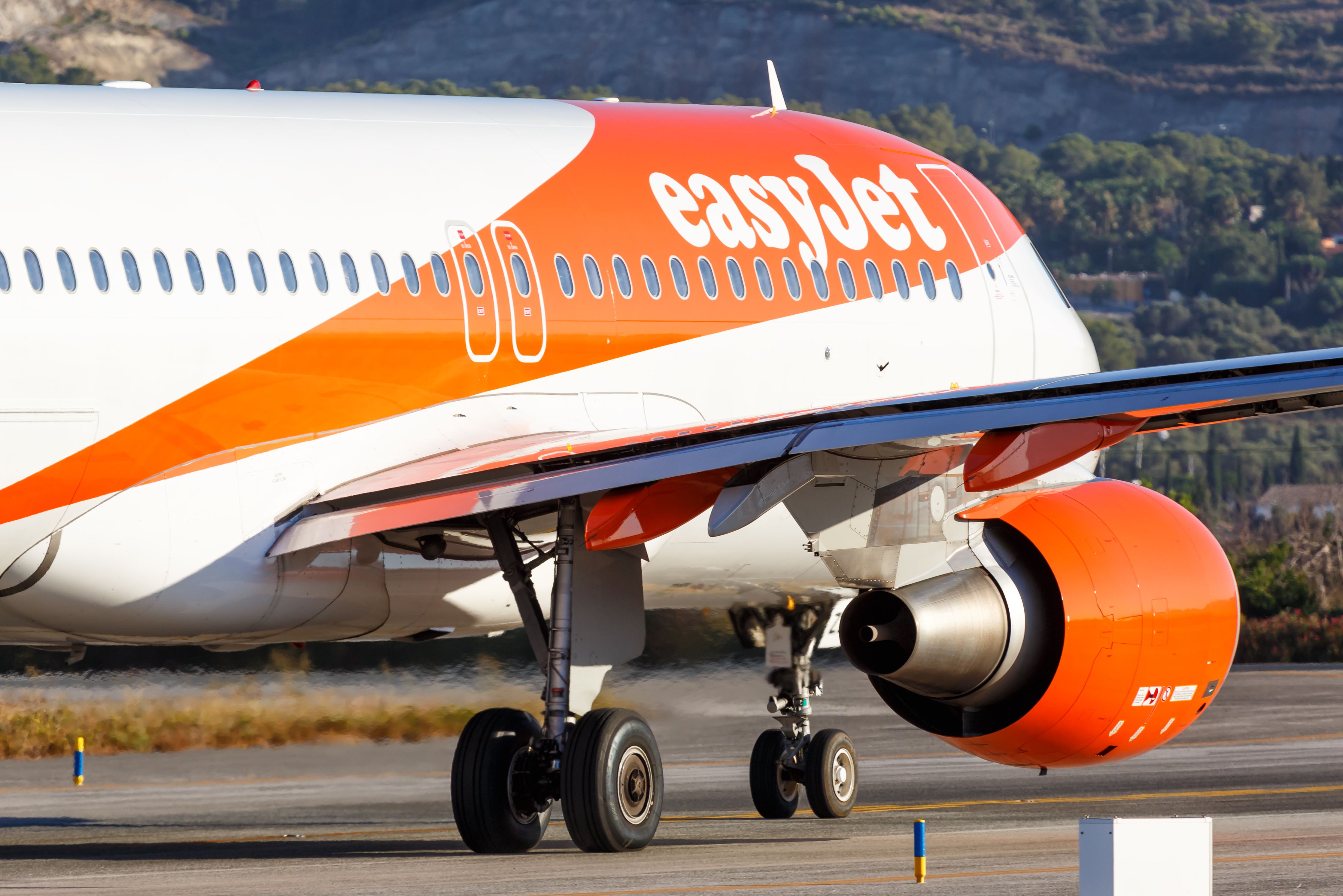 easyJet Airbus A320 on the tarmac at Málaga–Costa del Sol Airport