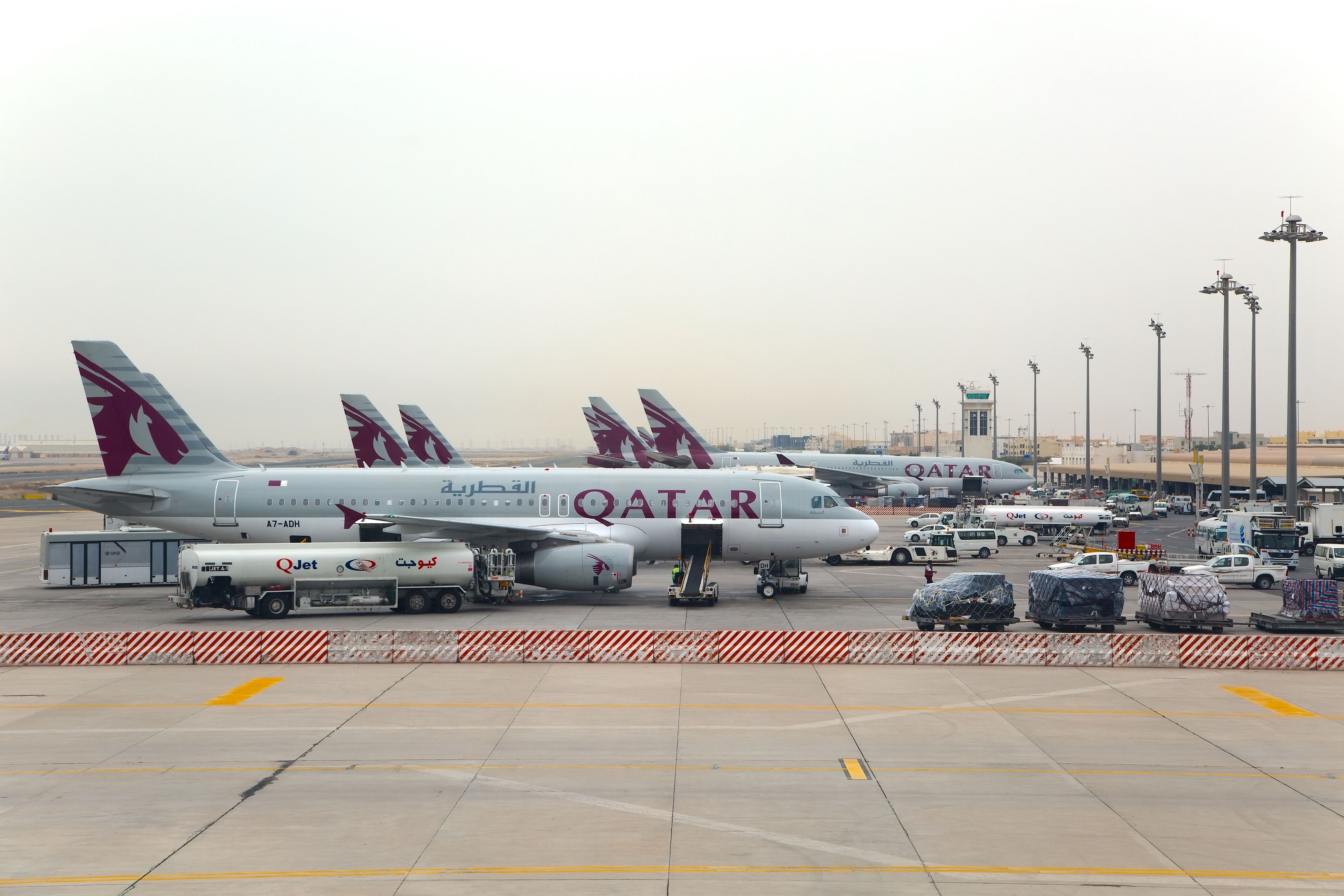 Qatar Airways fleet at Doha Hamad International Airport