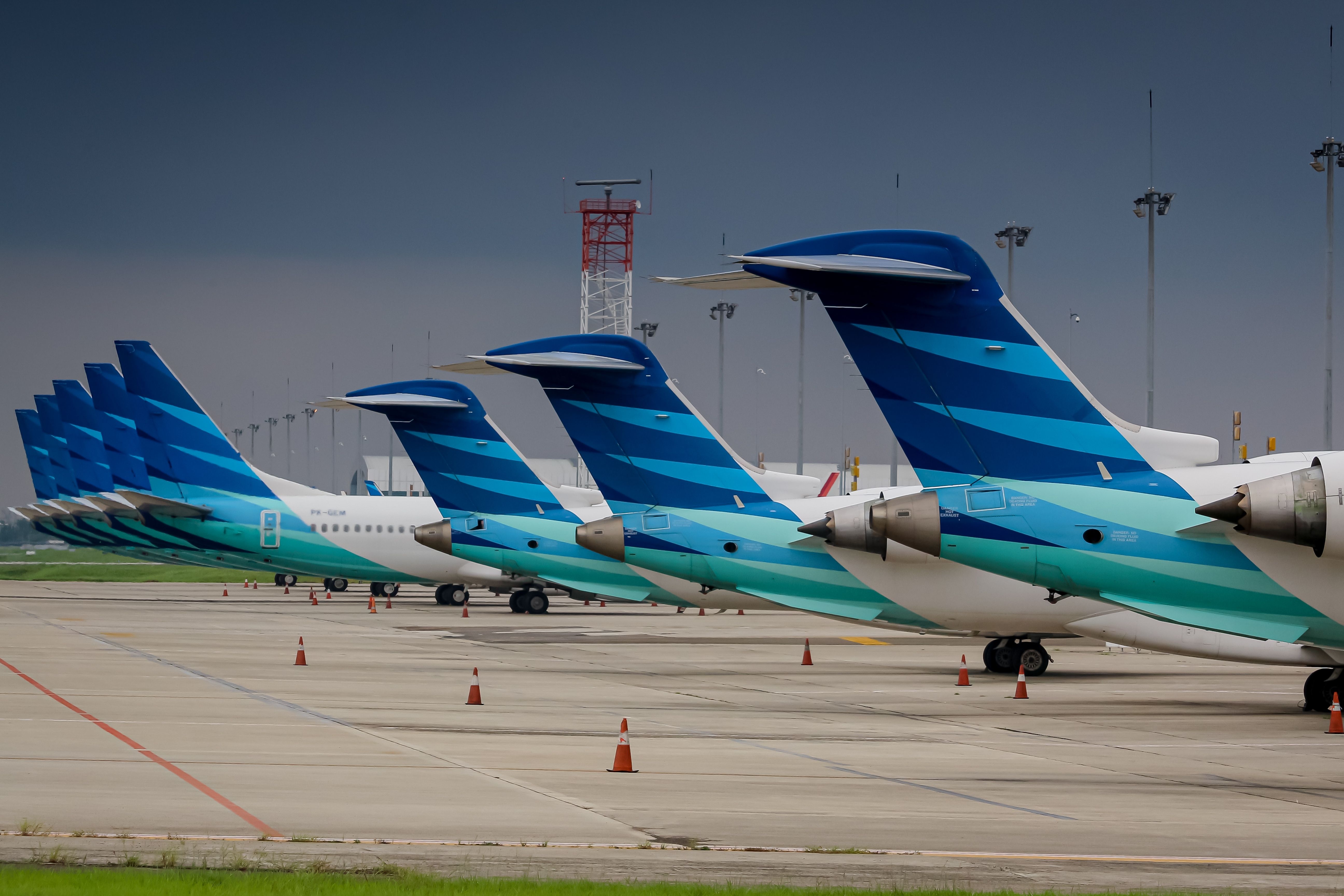 Garuda Indonesia aircraft at Tangerang Airport