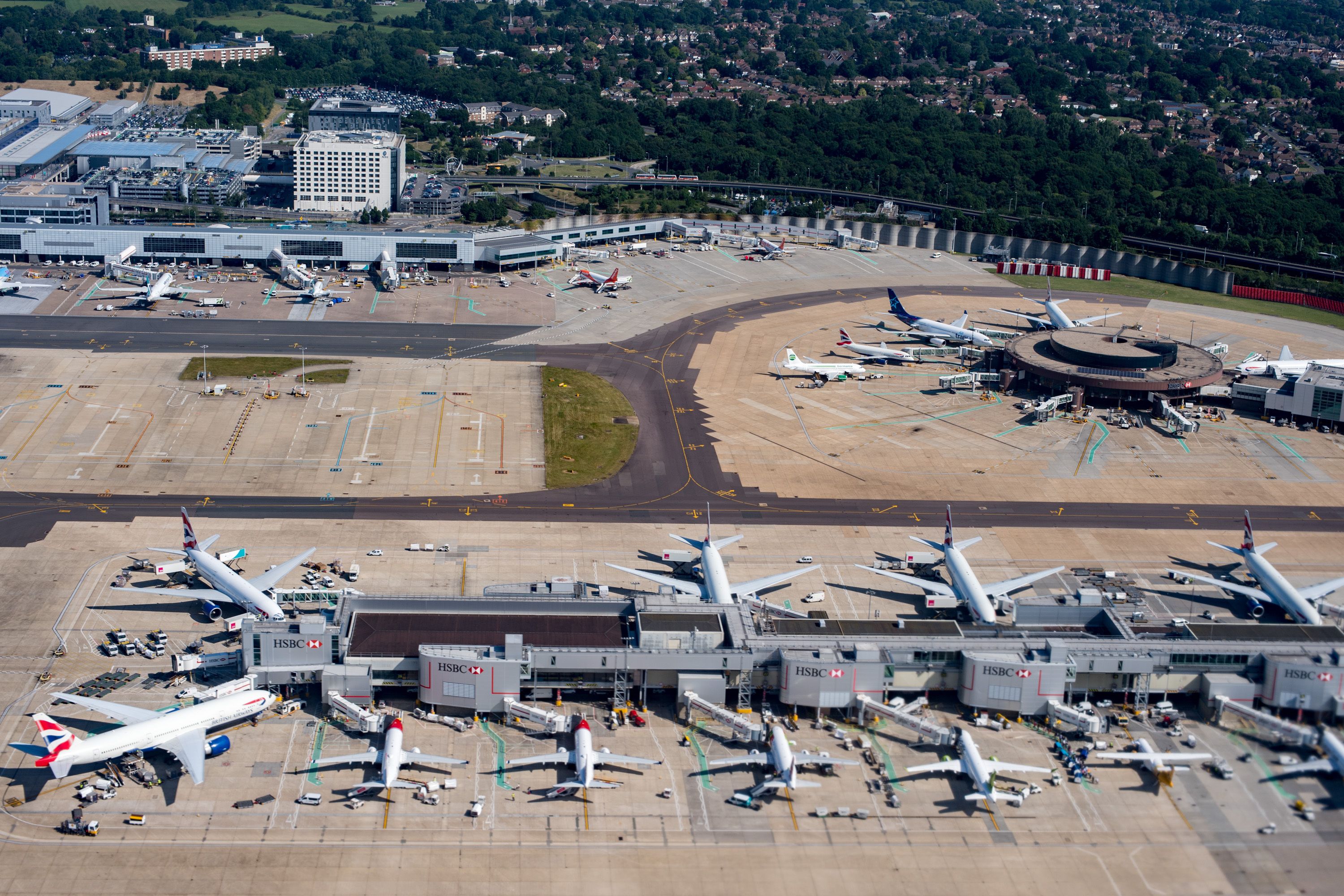 London Gatwick Airport aerial shot
