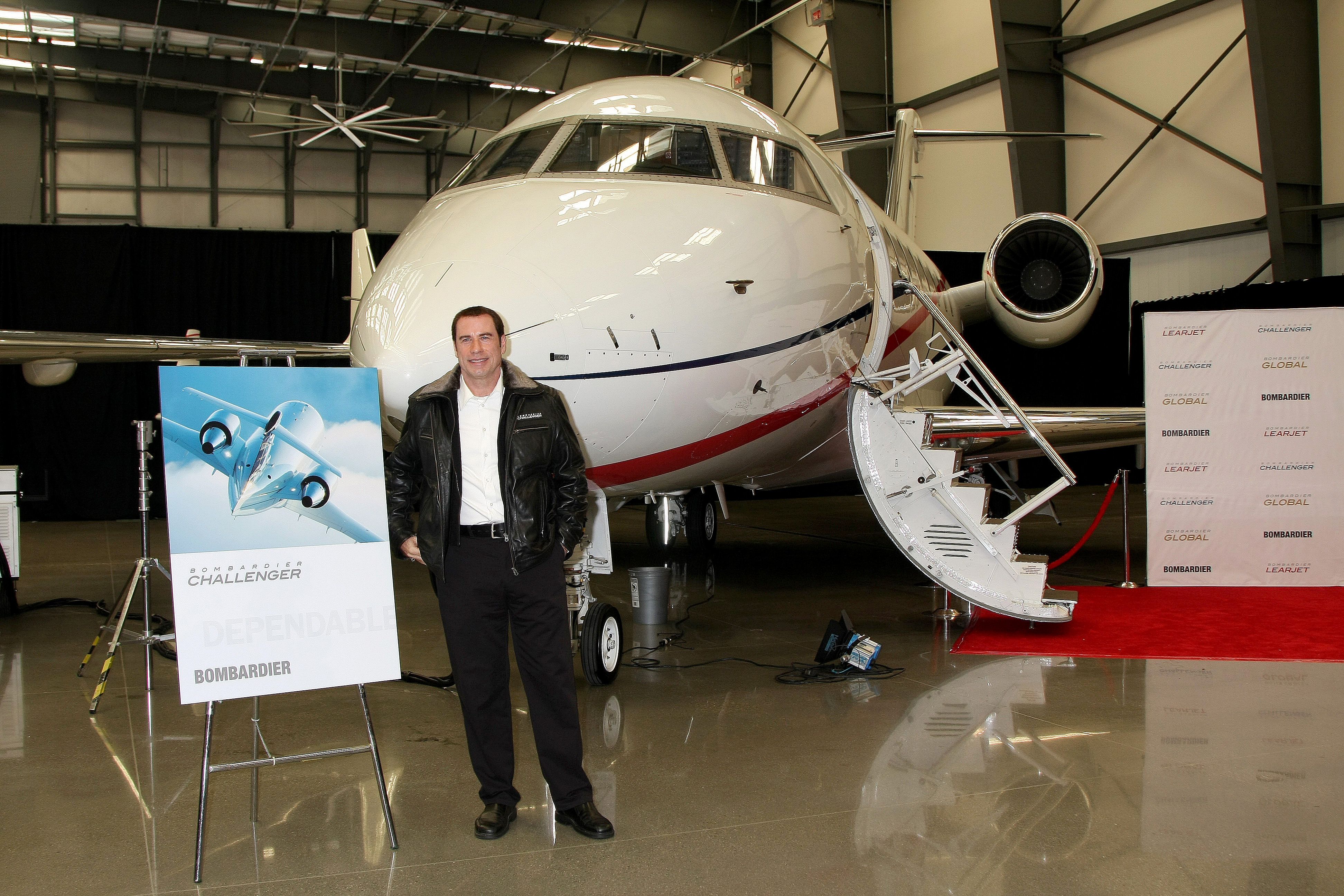John Travolta with a Bombardier Challenger
