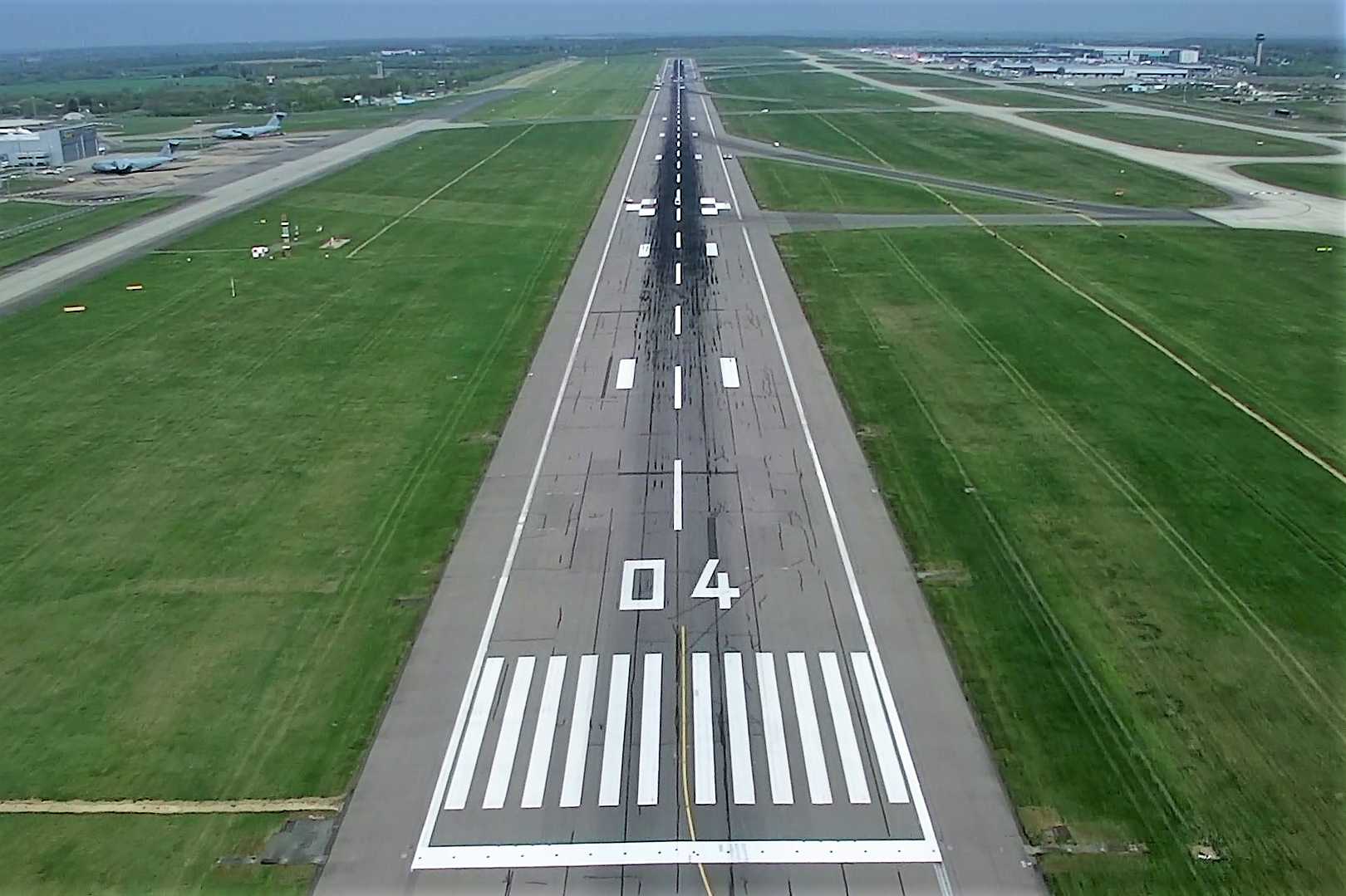 An Aerial View of London Stansted Airport Runway 04.