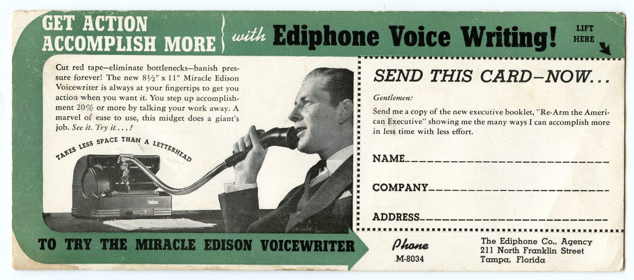 An advertisement for an ediphone.