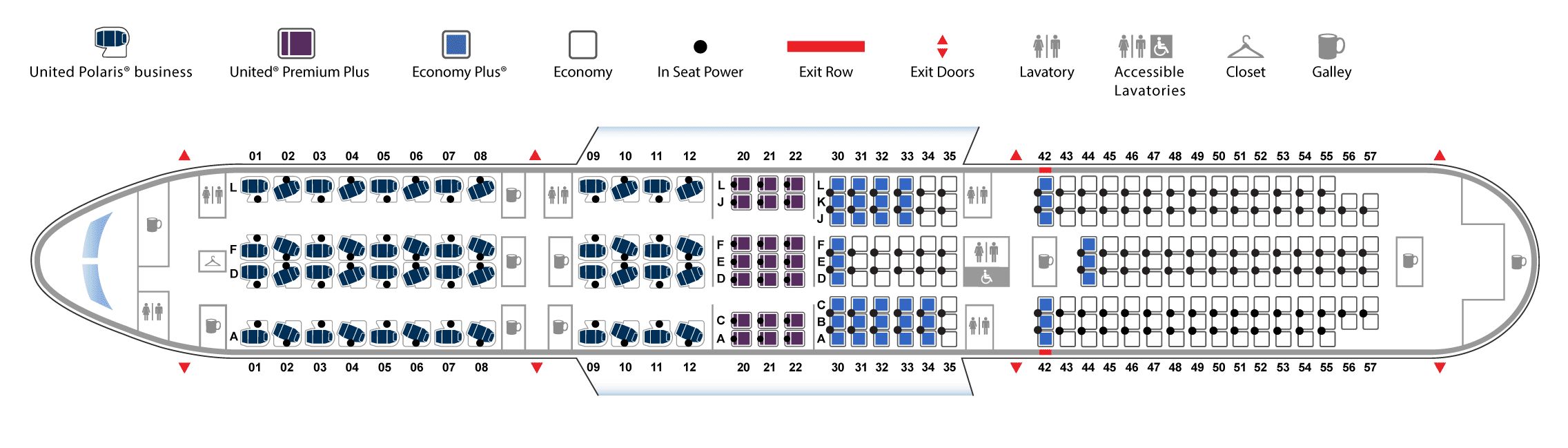 United Airlines 787-9 seat map