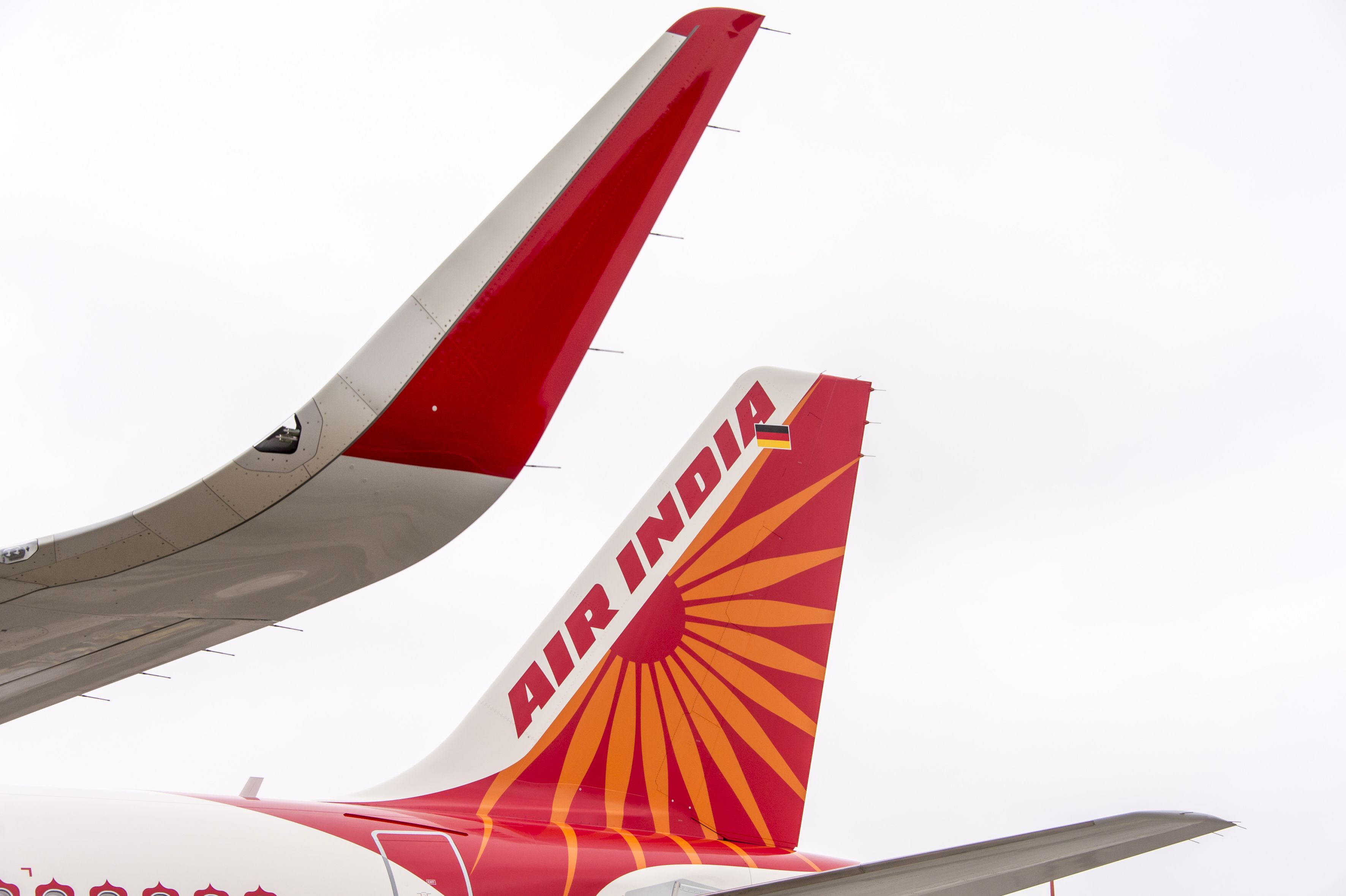 Closeup of Air India narrowbody aircraft