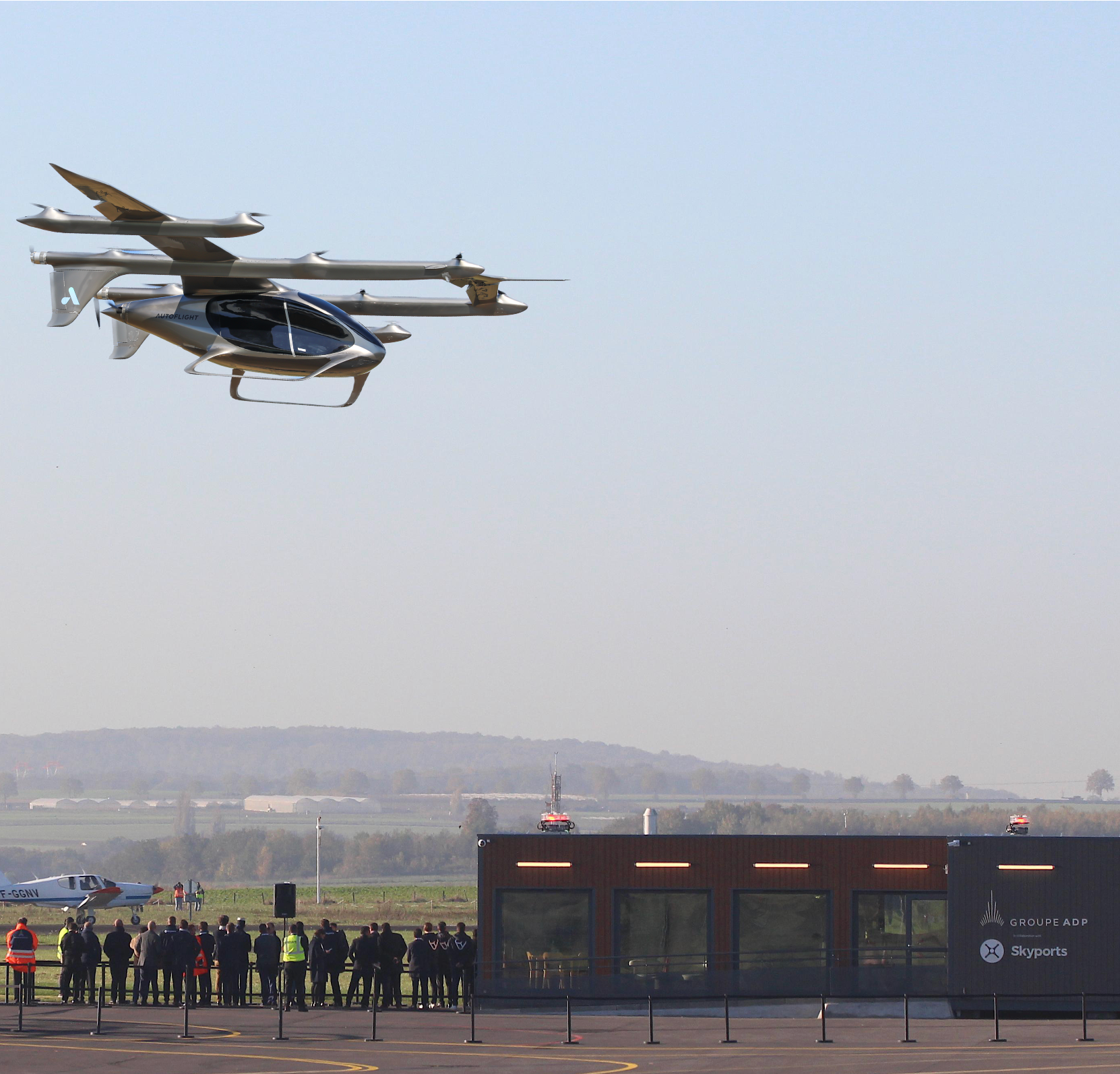 AutoFlight Prosperity I at Pontoise Vertiport For illustrative purposes only