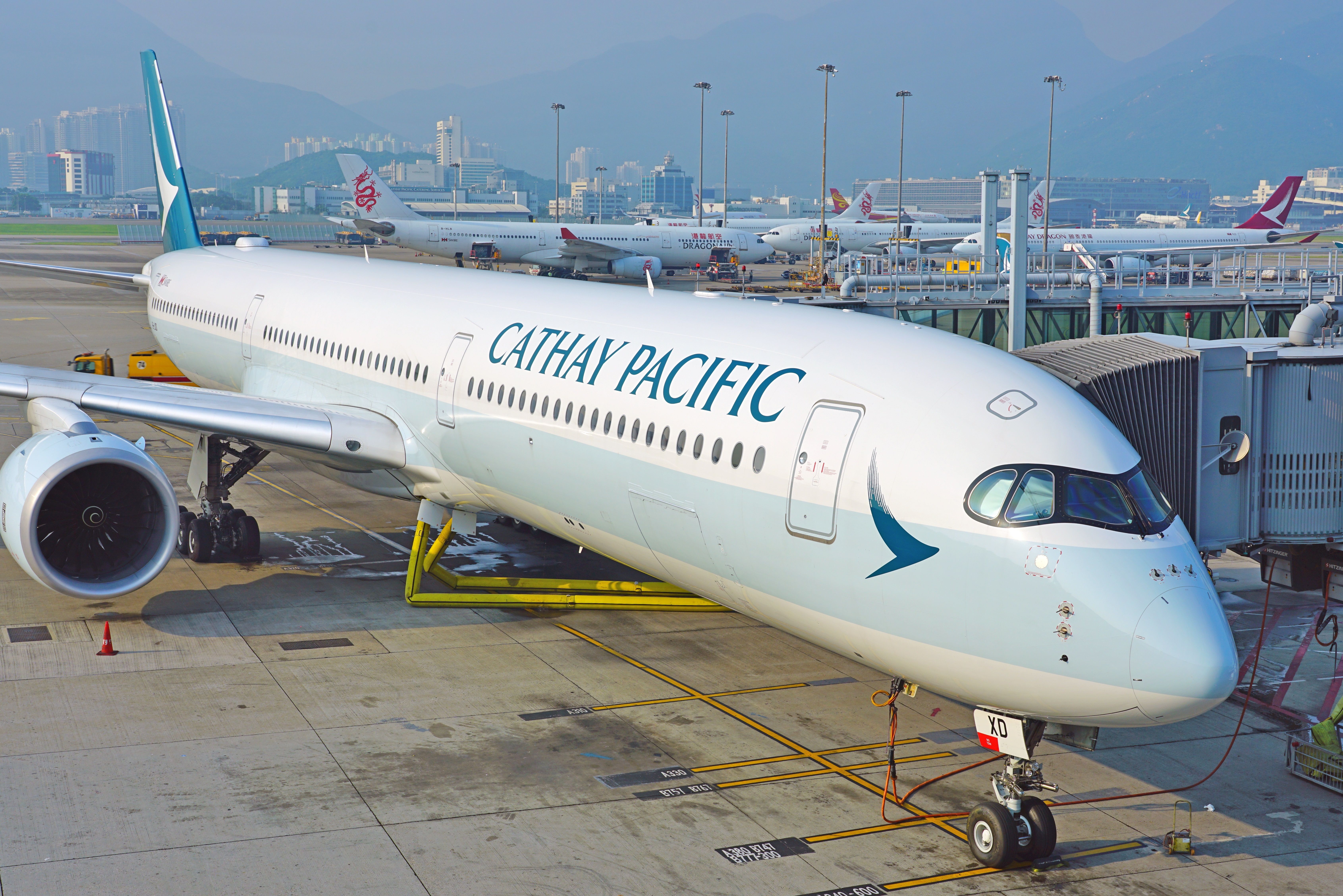Cathay Pacific A350-900 on stand