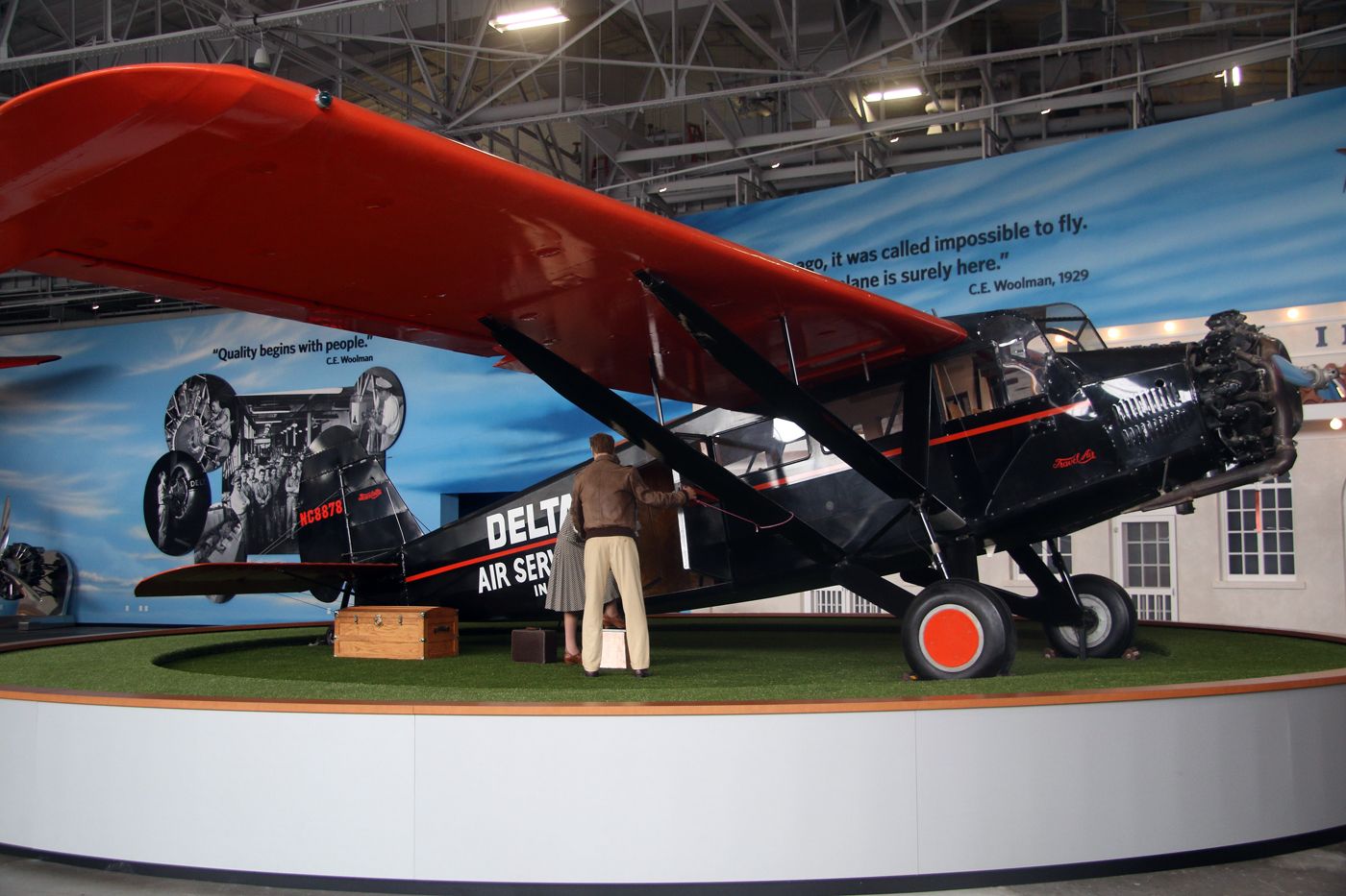 A Curtiss-Wright CW-6B on display.