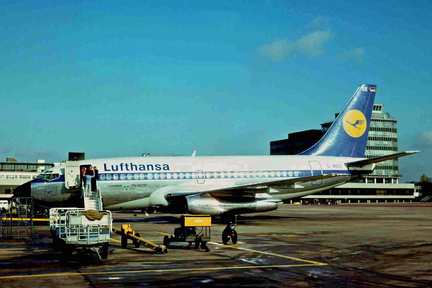 A Lufthansa Boeing 737-230C involved with the Flight 181 hijack.