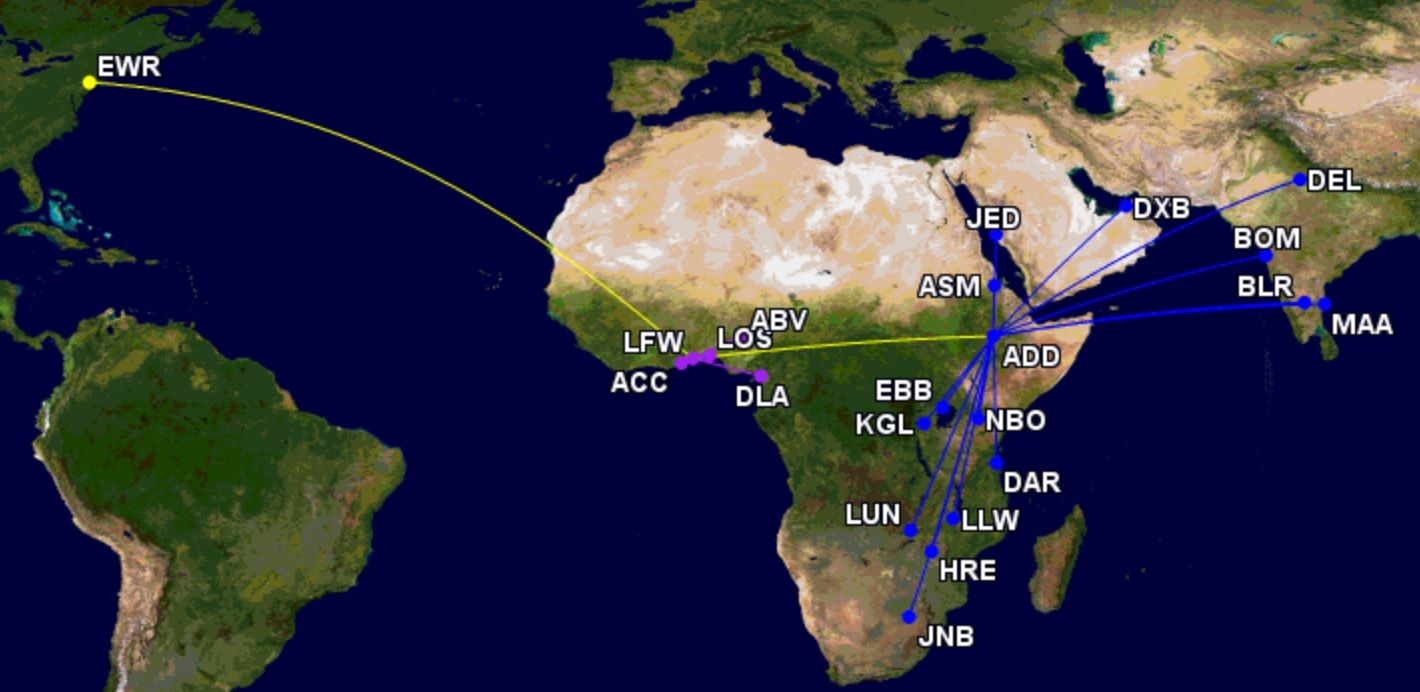 Ethiopian's Newark-Lome-Addis routing-1