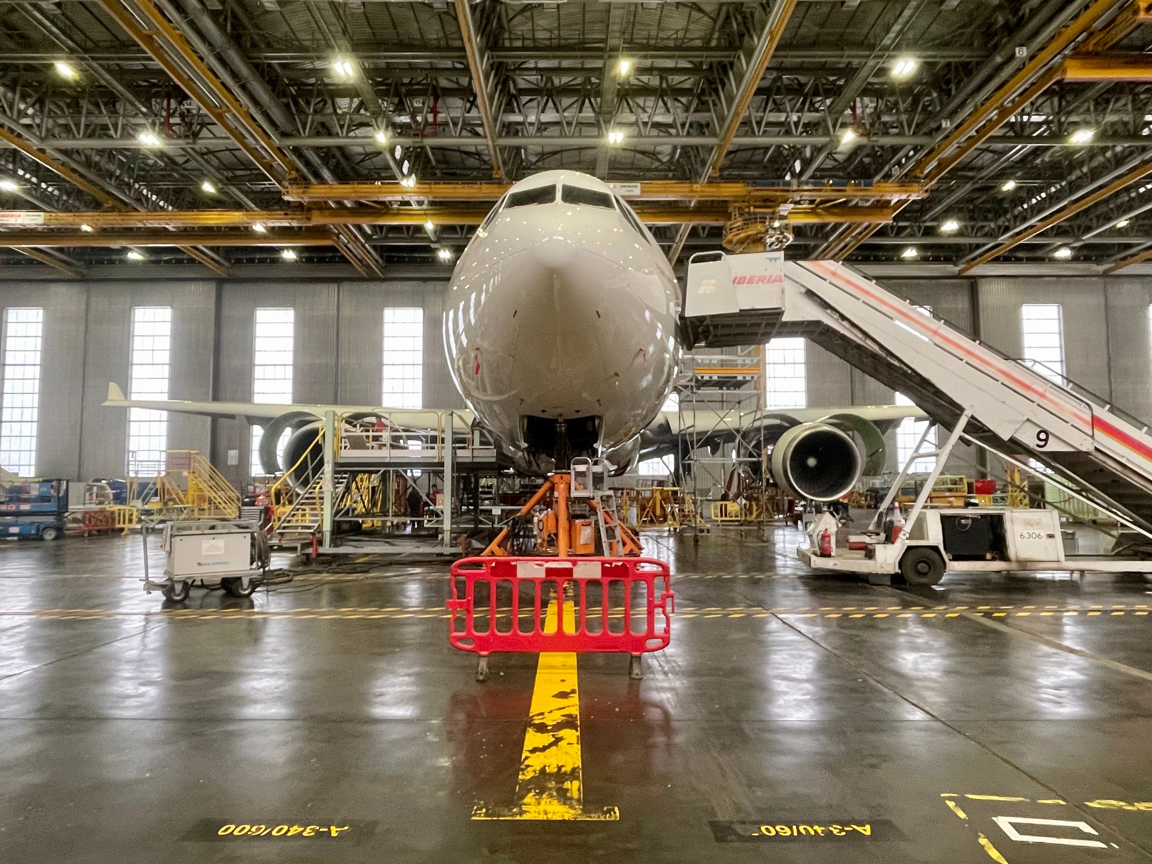 Iberia Aircraft At Maintenance Facility