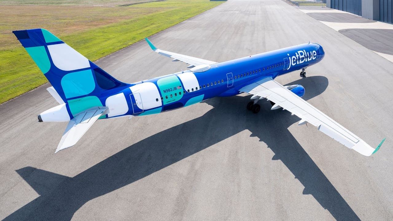 JetBlue's new livery on its Airbus A321