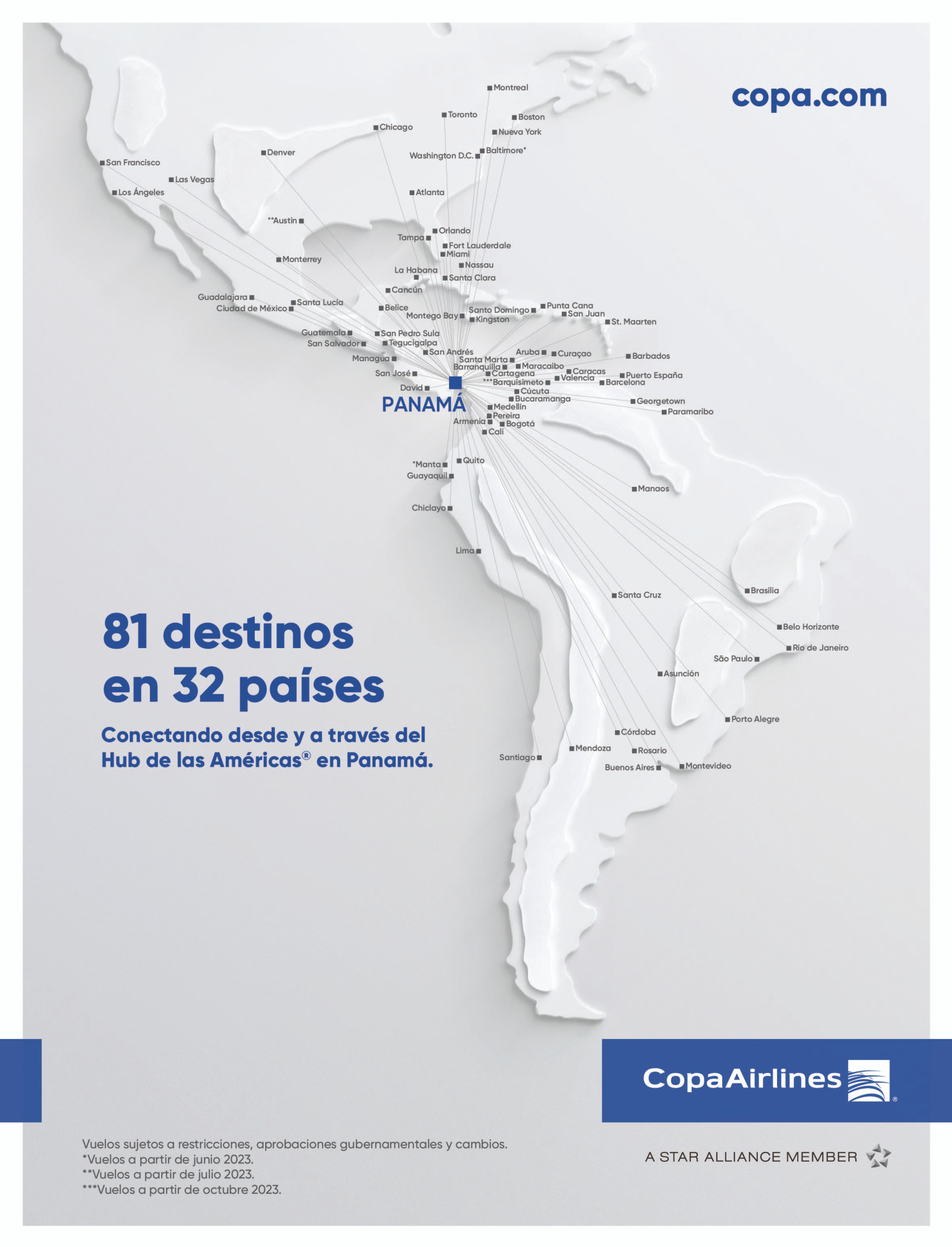 Copa Airlines Network Expands To 81 Destinations Across 32 Countries