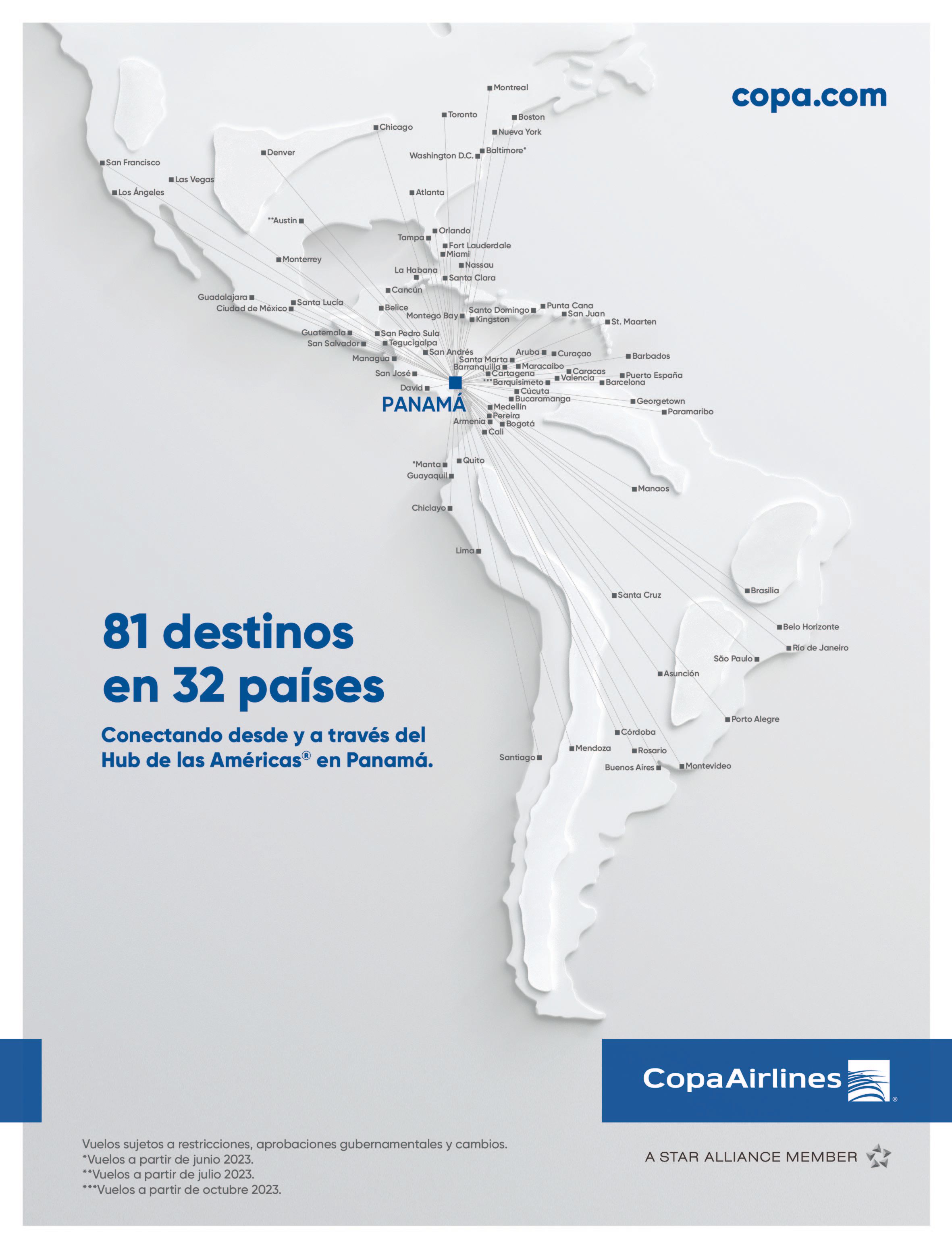 Copa Airlines Network Expands To 81 Destinations Across 32 Countries