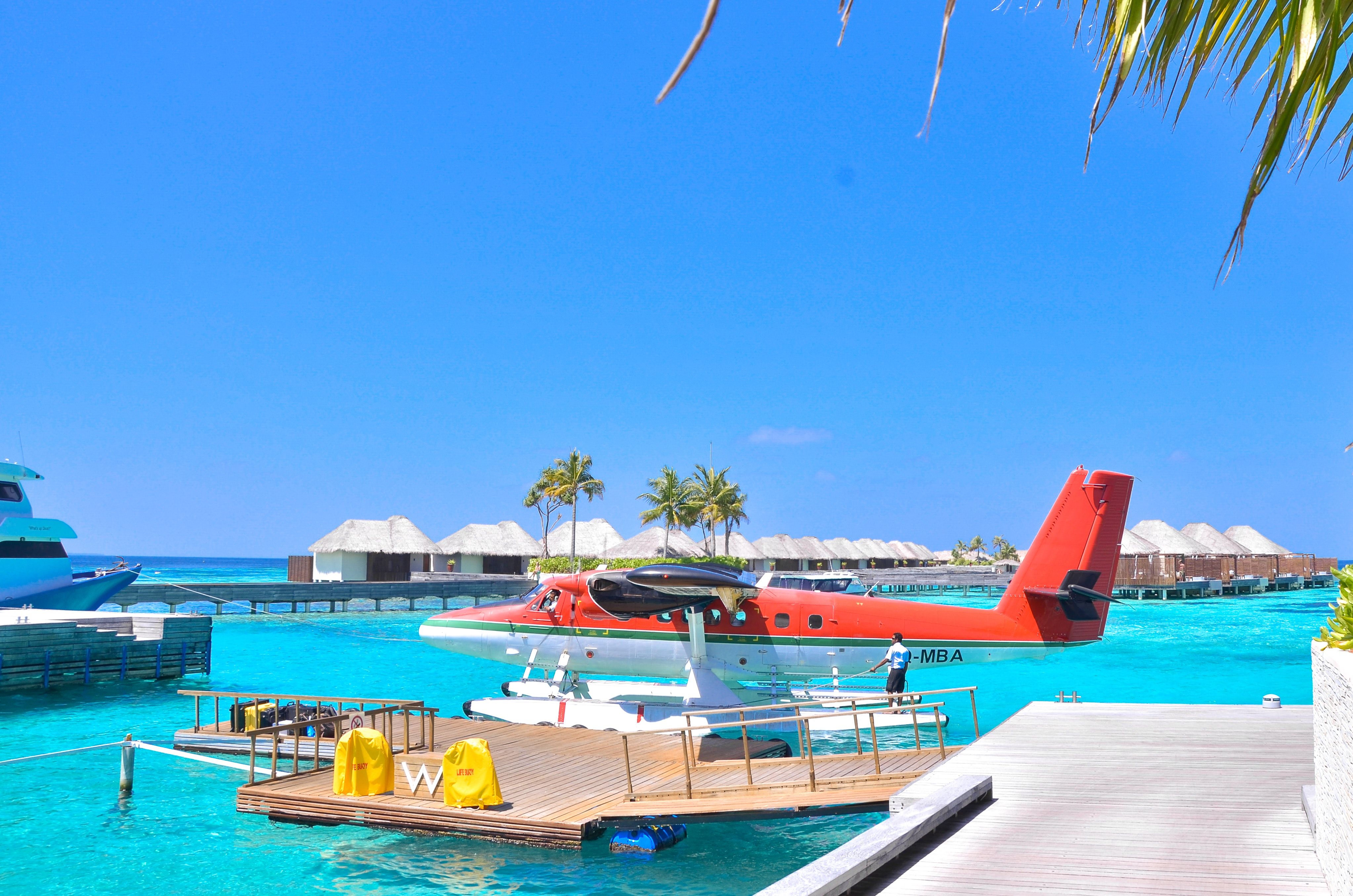 A Seaplane at a resort in the Maldives.