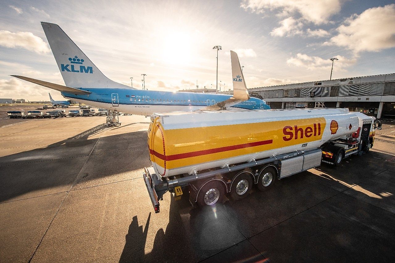 Shell Truck With KLM Aircraft