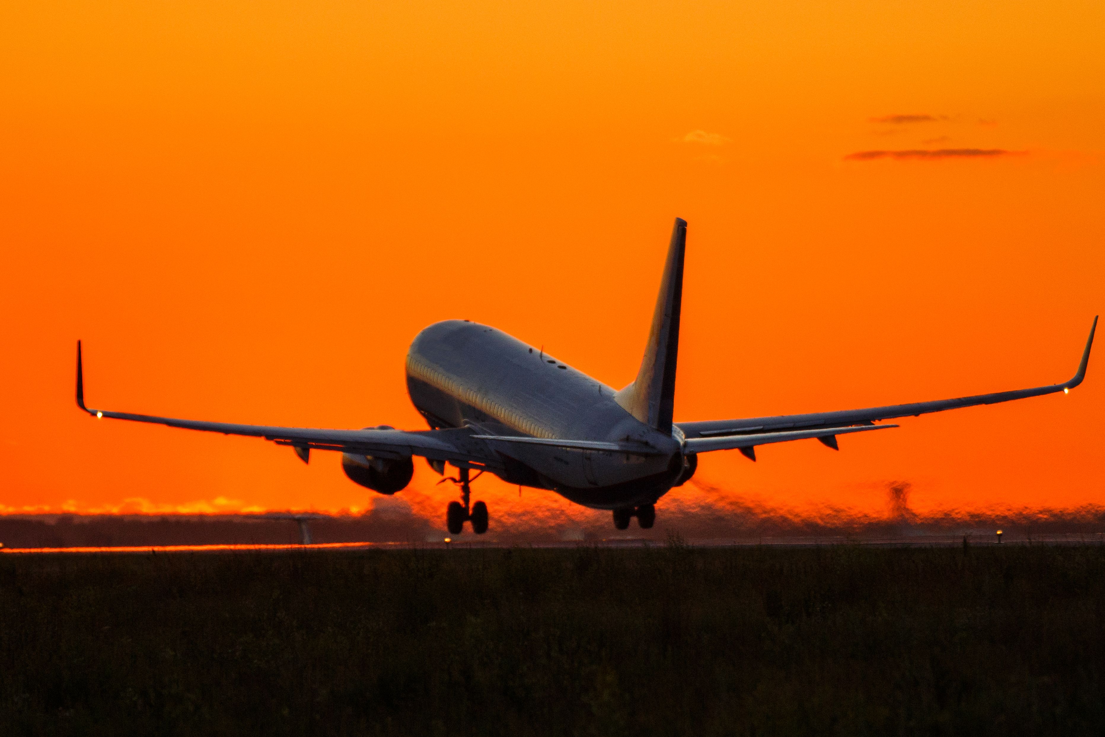 Airplane Landing Silhouette