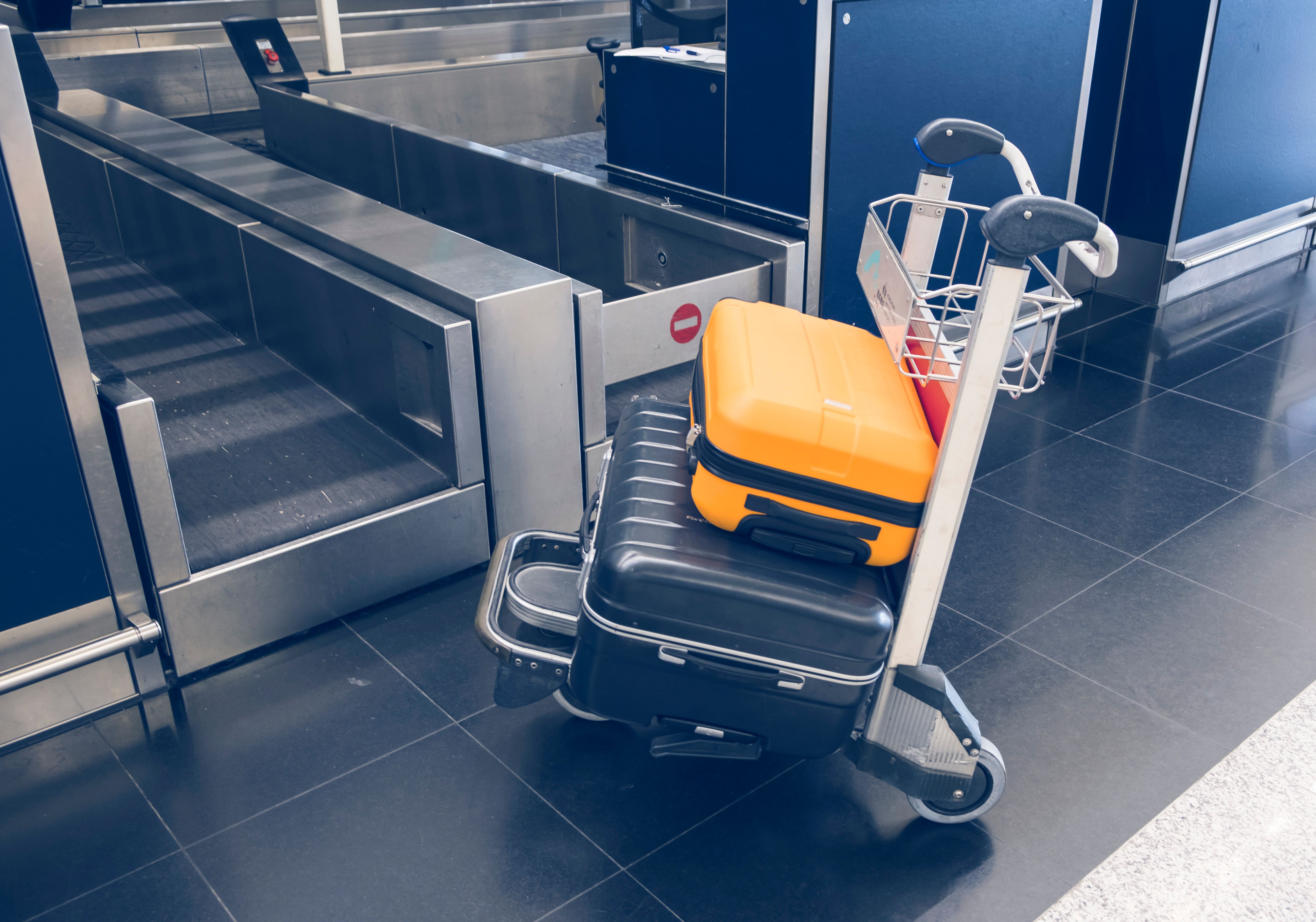 Airport trolley and baggage