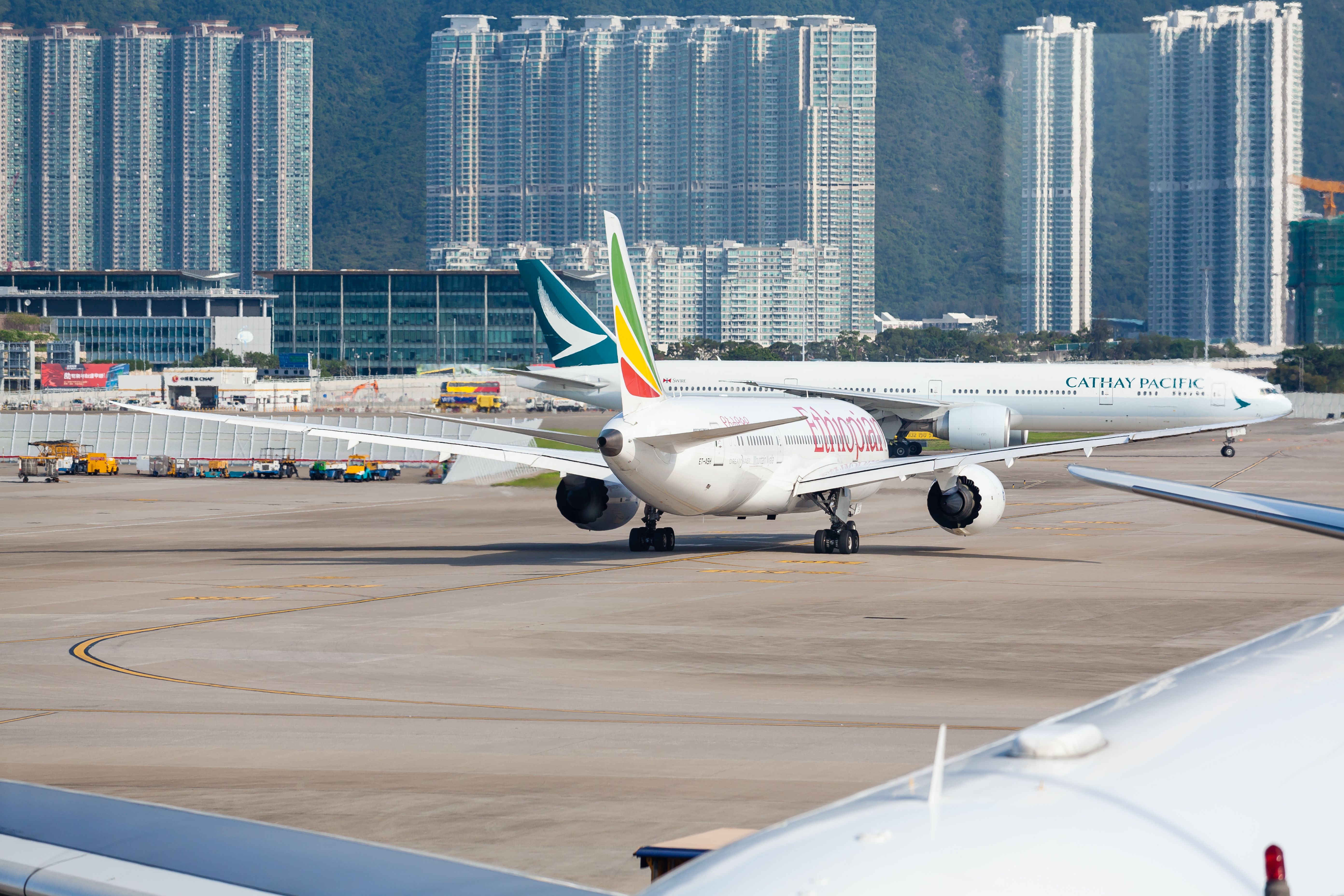 Cathay Pacific and Ethiopian Airlines at Hong Kong International Airport