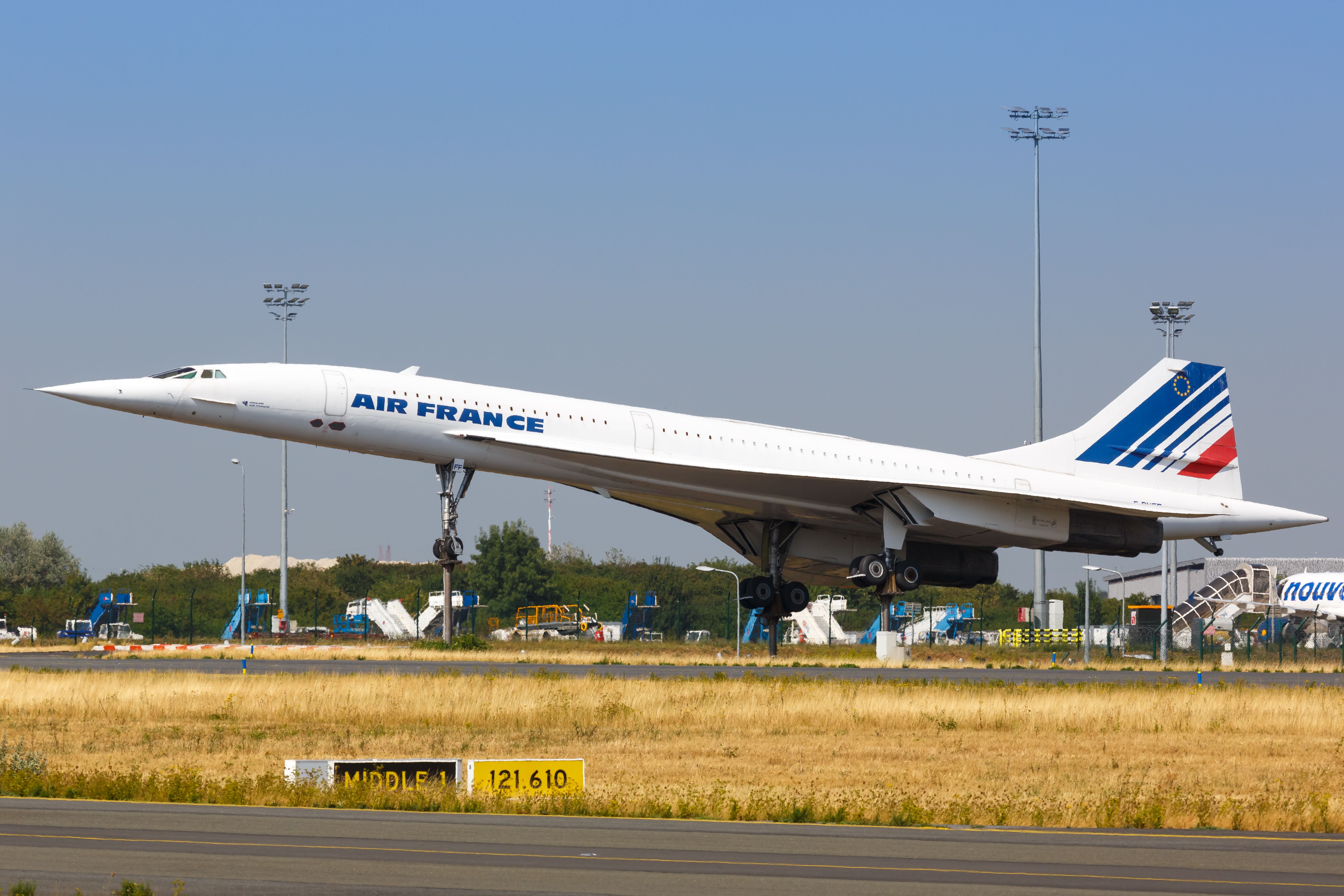 An Air France Concorde taking off.