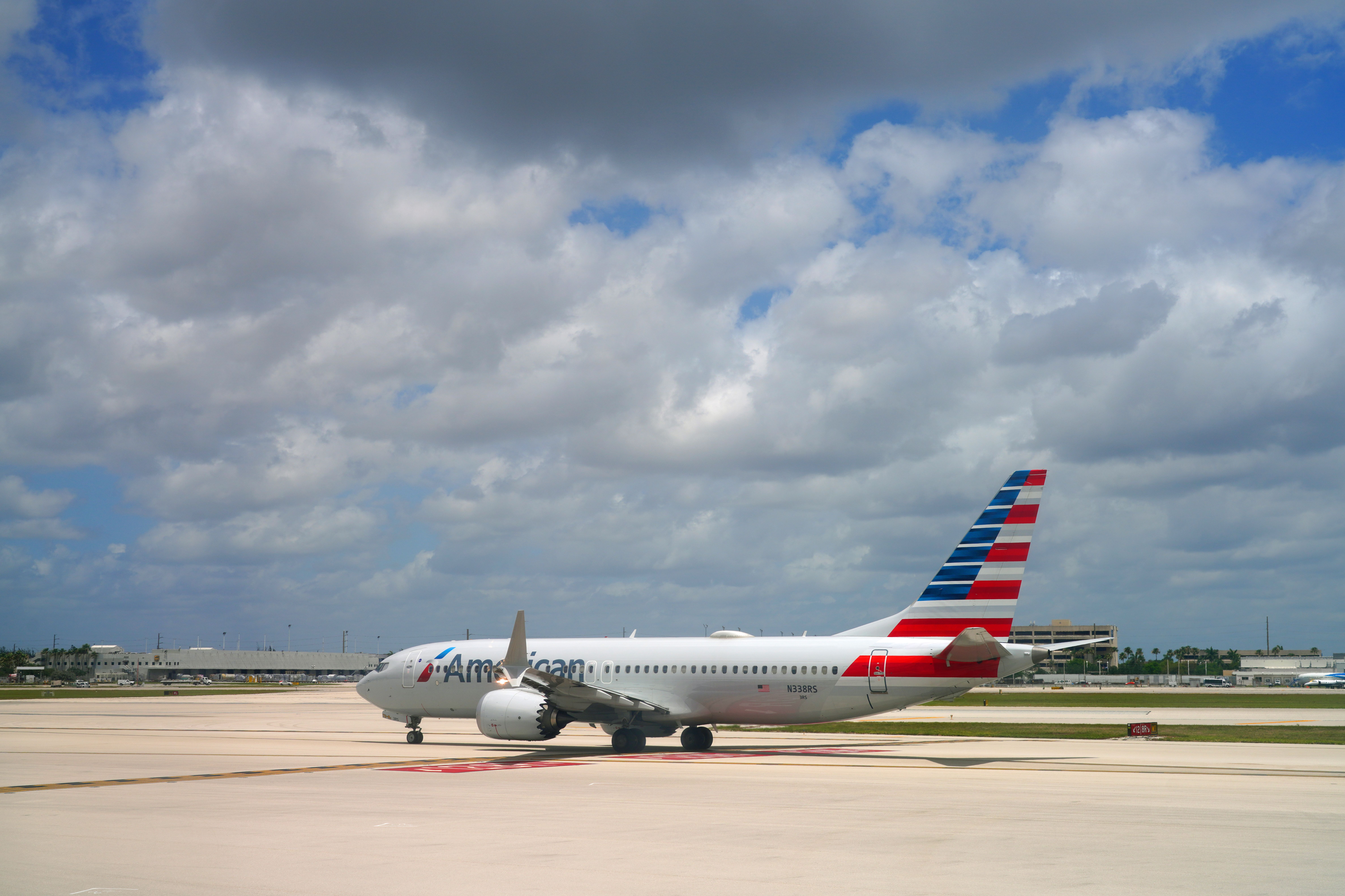 American Airlines Boeing 737 MAX 8 at Miami International Airport.