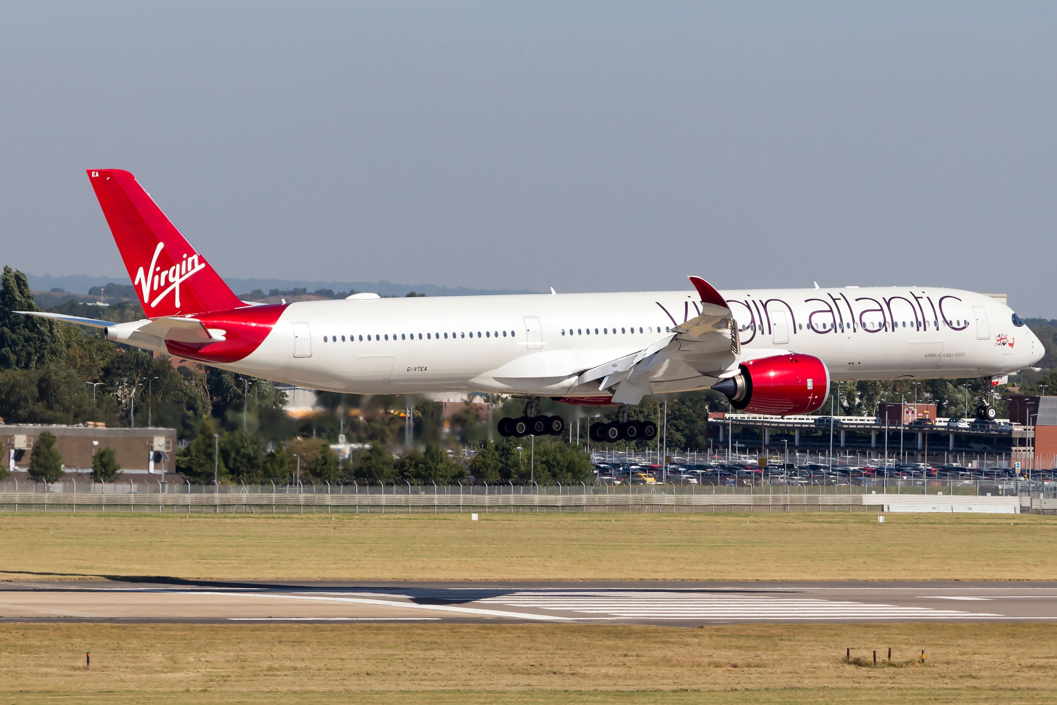 A Virgin Atlantic Airbus A350-900 Landing.