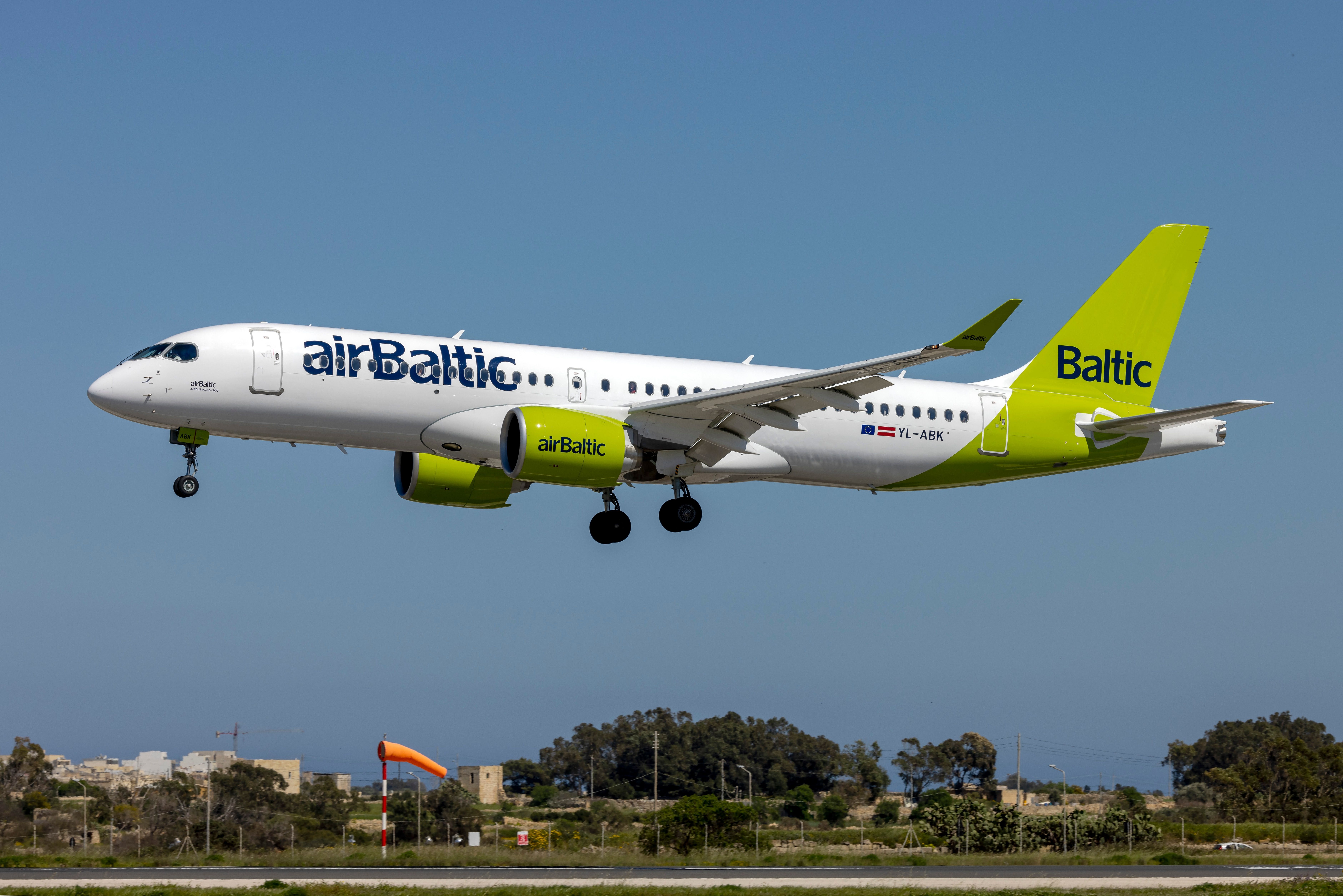 airBaltic Airbus A220 flying