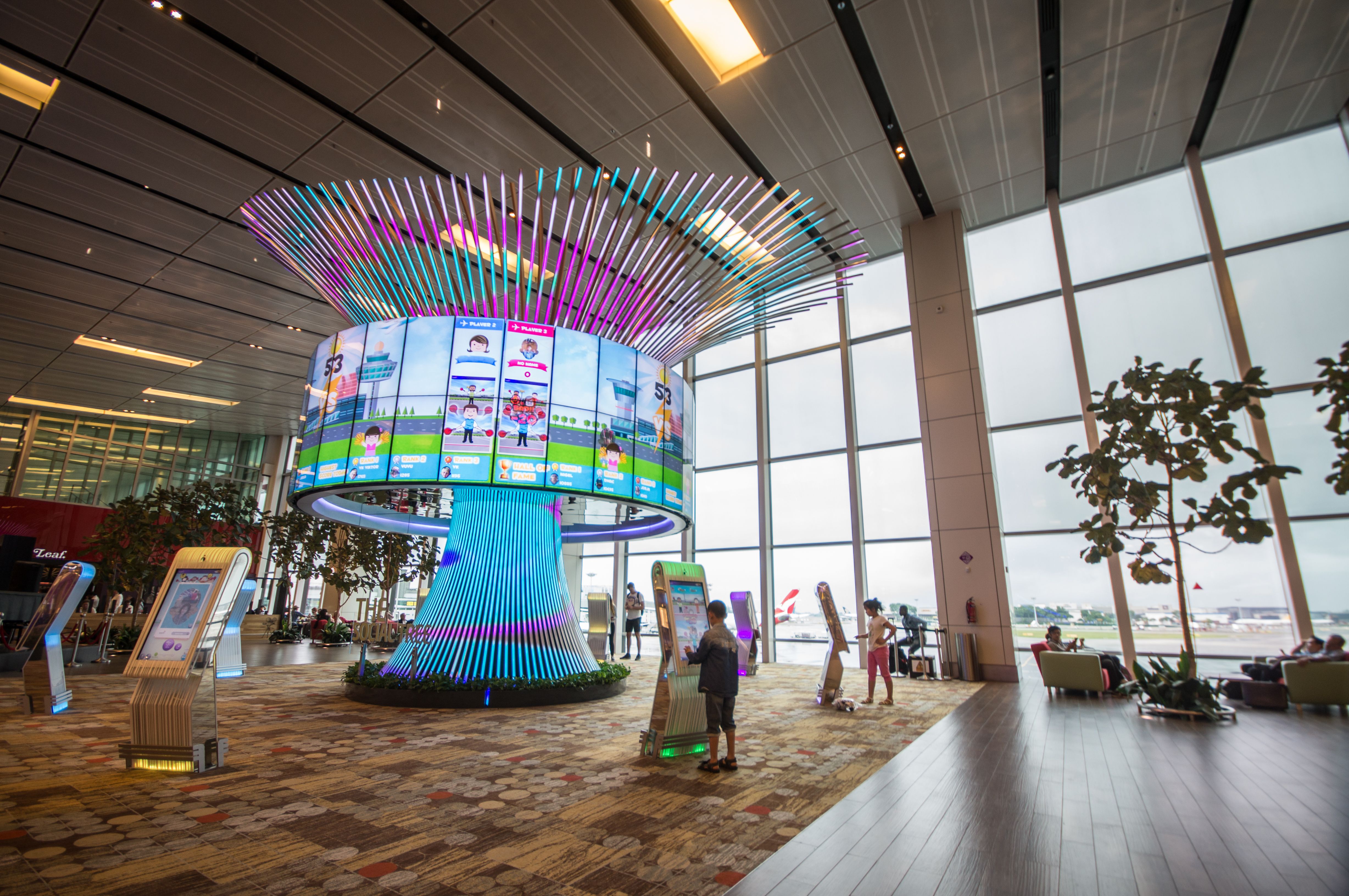 Inside Singapore Changi Airport.