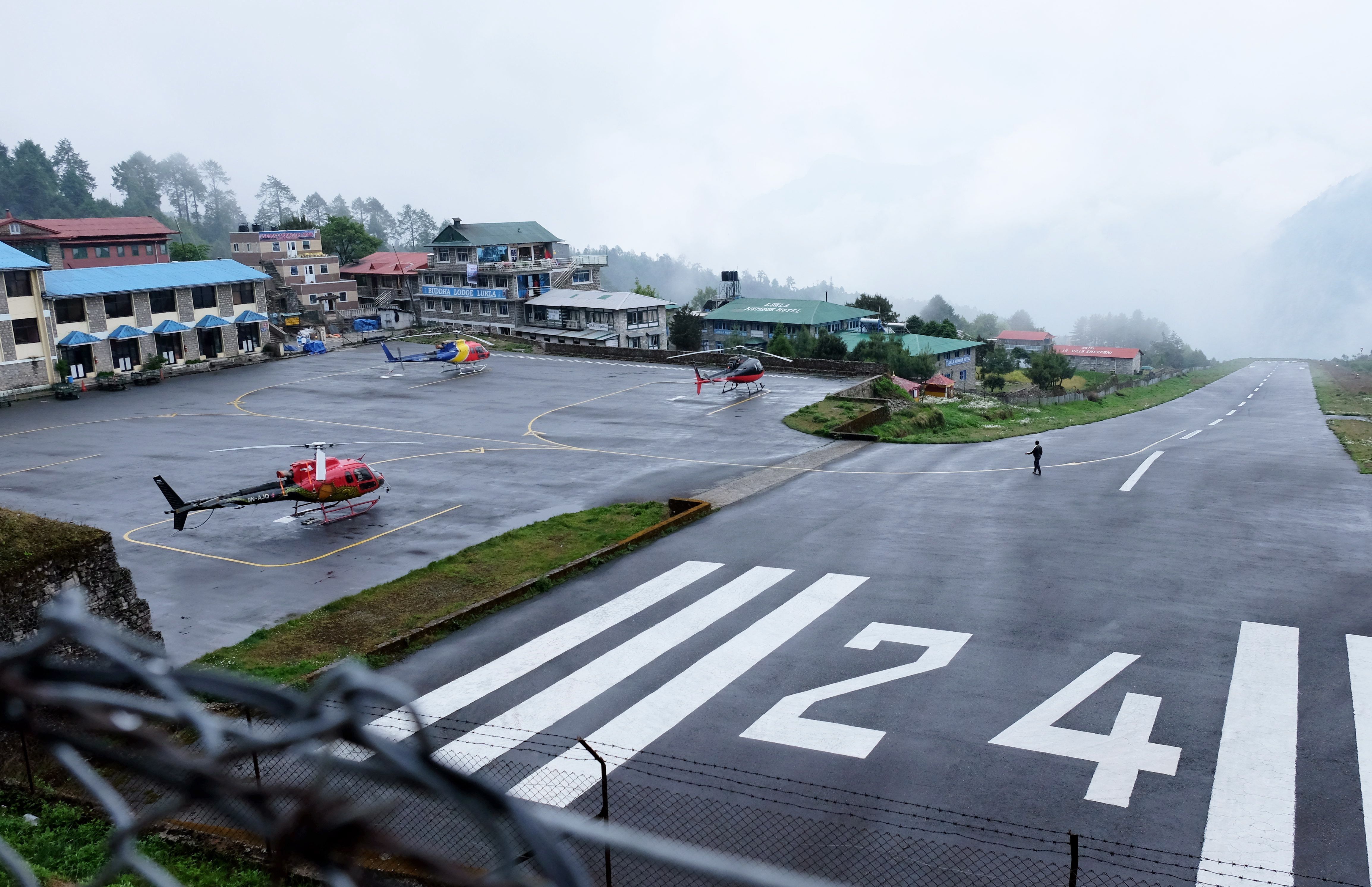 Lukla Airport Nepal Runway In Fog
