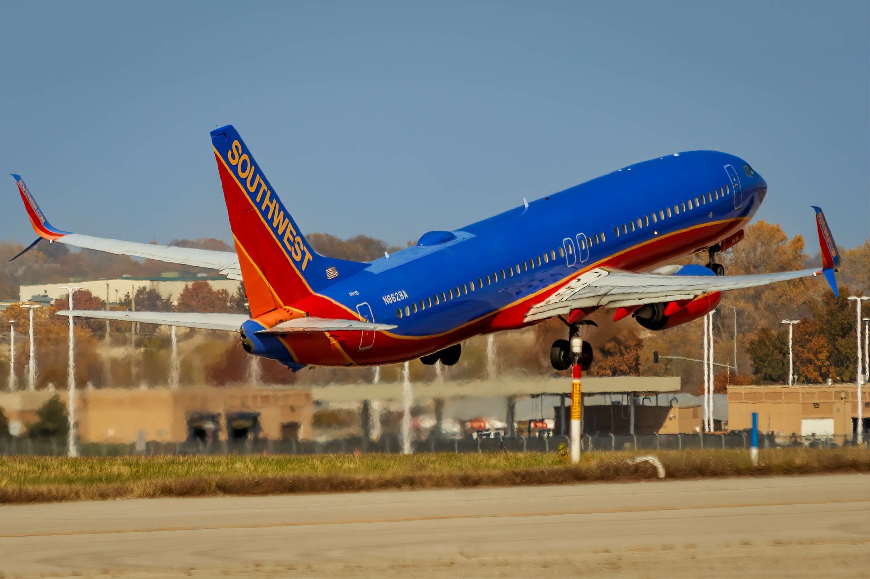 Southwest lifting off from Kansas City