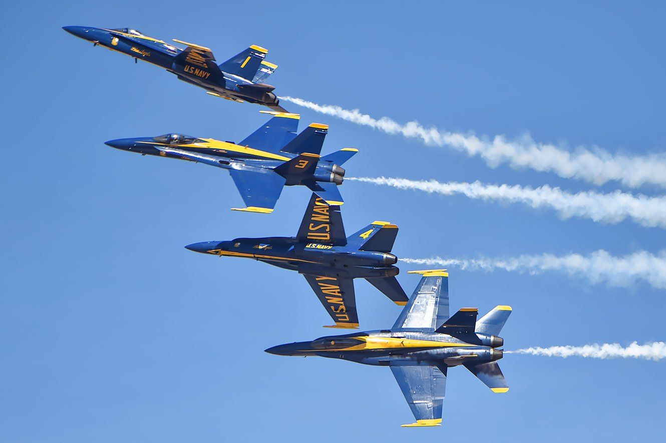 US Navy Blue Angels inflight performance. 