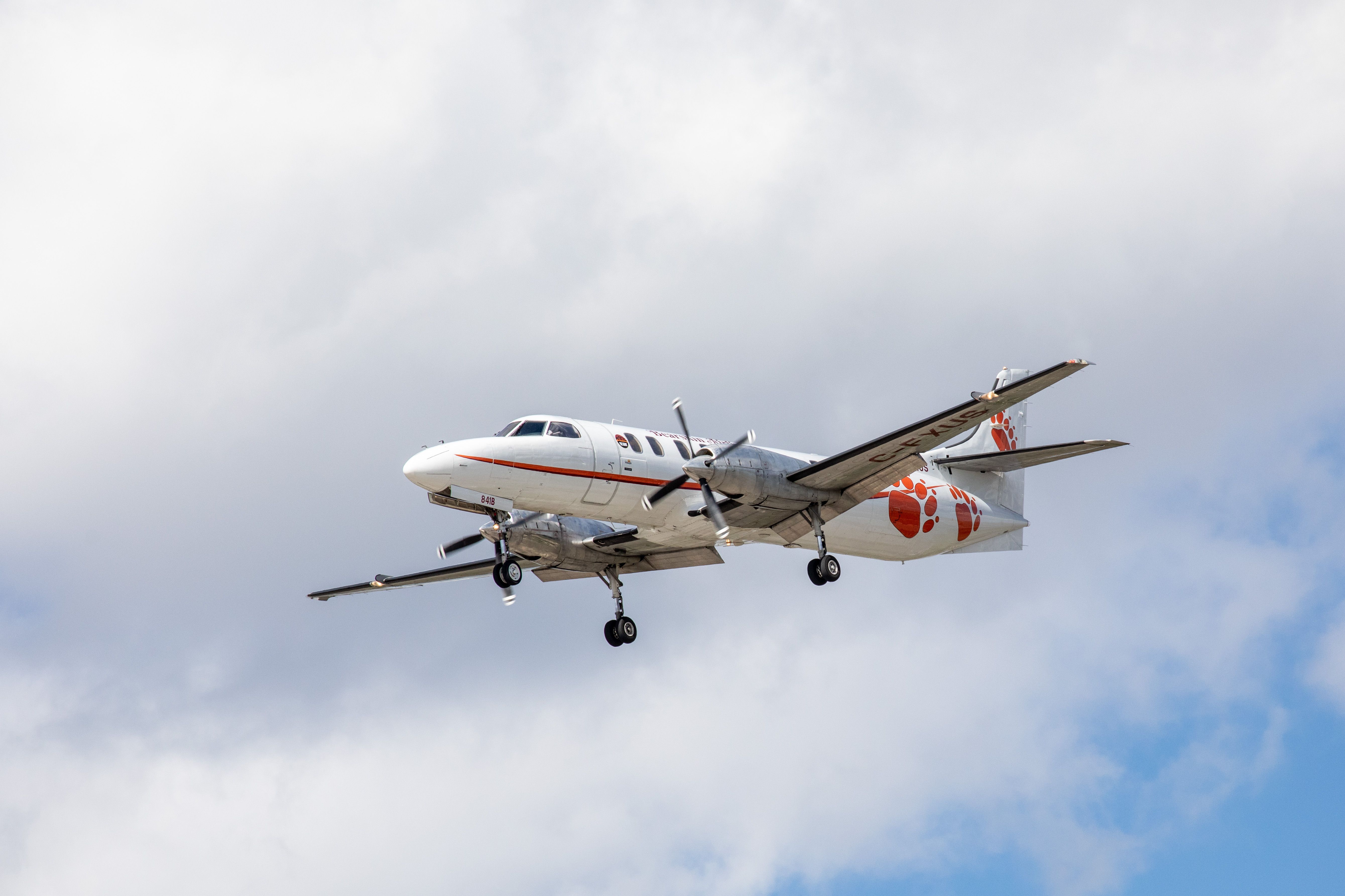 A Bearskin Airlines Fairchild Metroliner approaching Pearson Airport in Toronto 