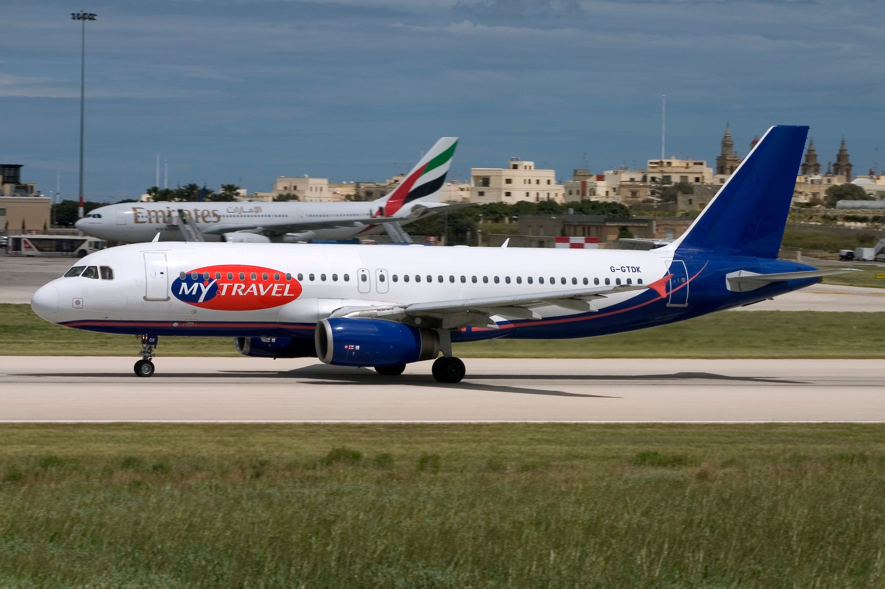 A MYTravel Airways Airbus A320-231 in Luqa, Malta. 