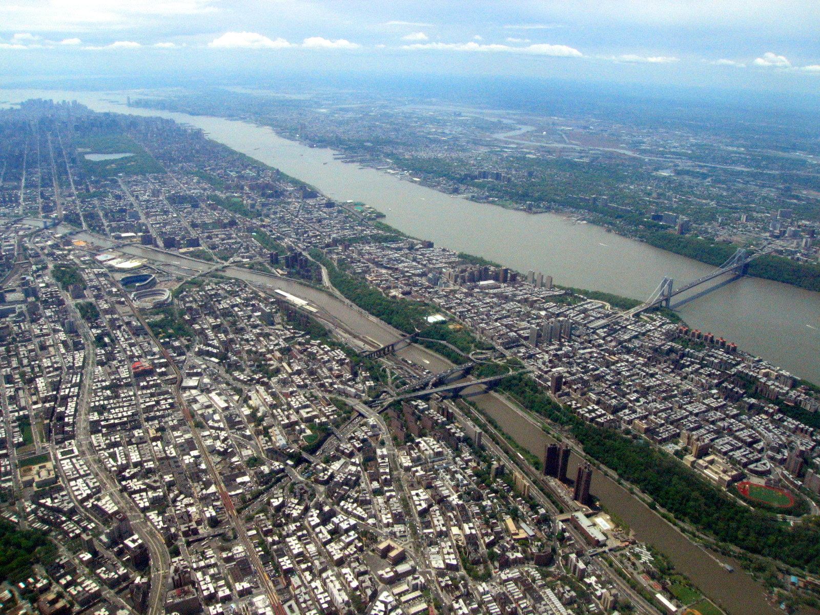 Aerial view of Hudson River