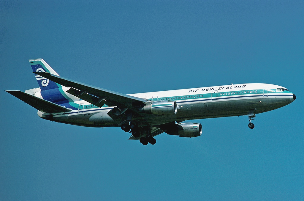 An Air New Zealand McDonnell Douglas DC-10 Landing At London Heathrow Airport.