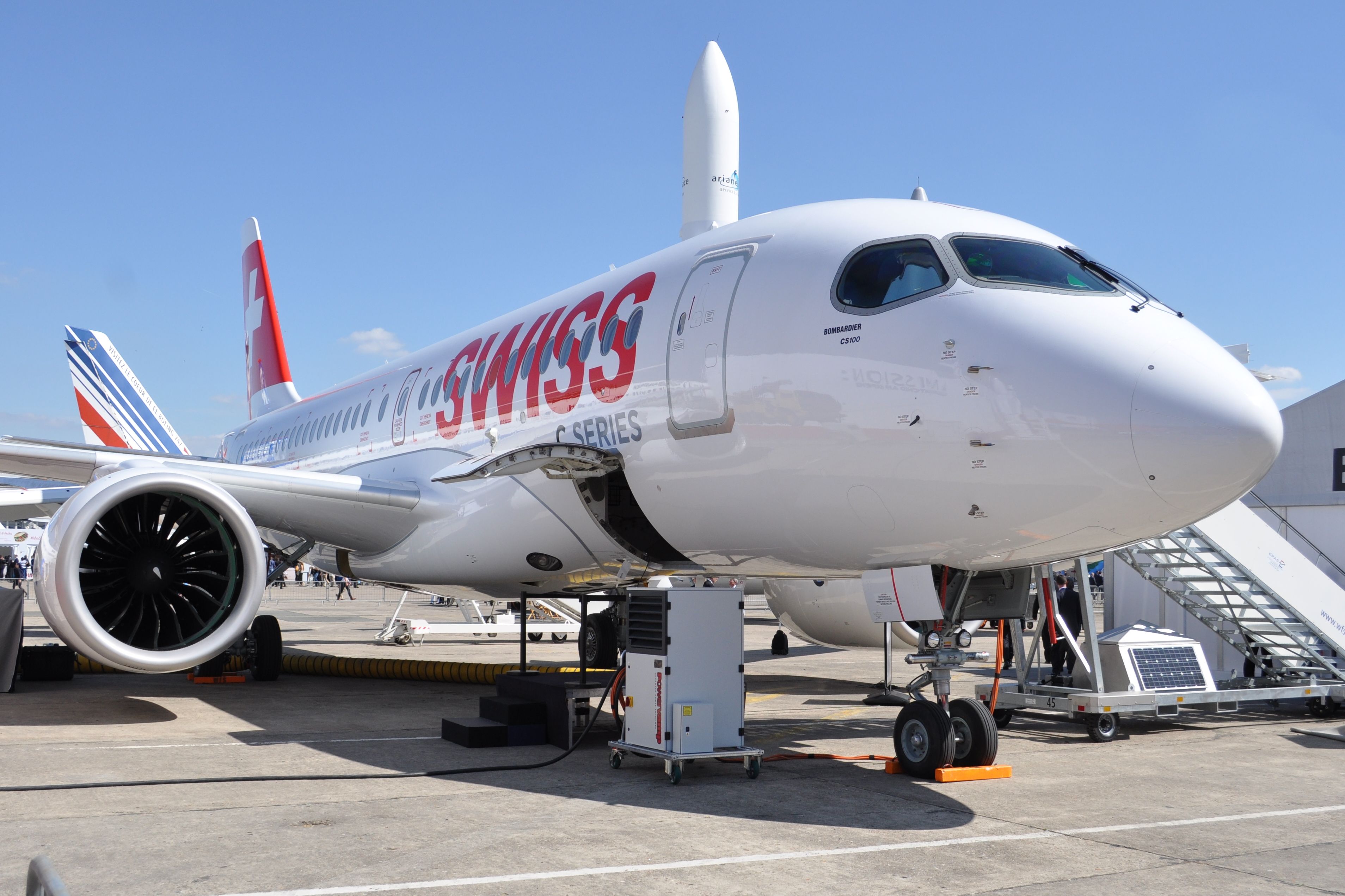 A SWISS CS100 on display at an airshow.